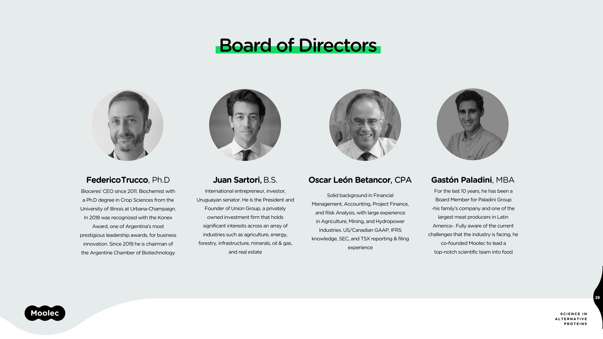 board of directors | Moolec Science