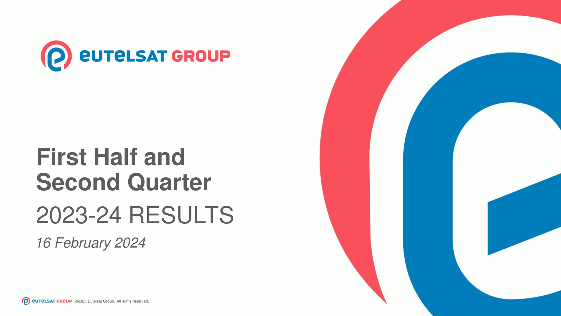 first half and second quarter results group | Eutelsat