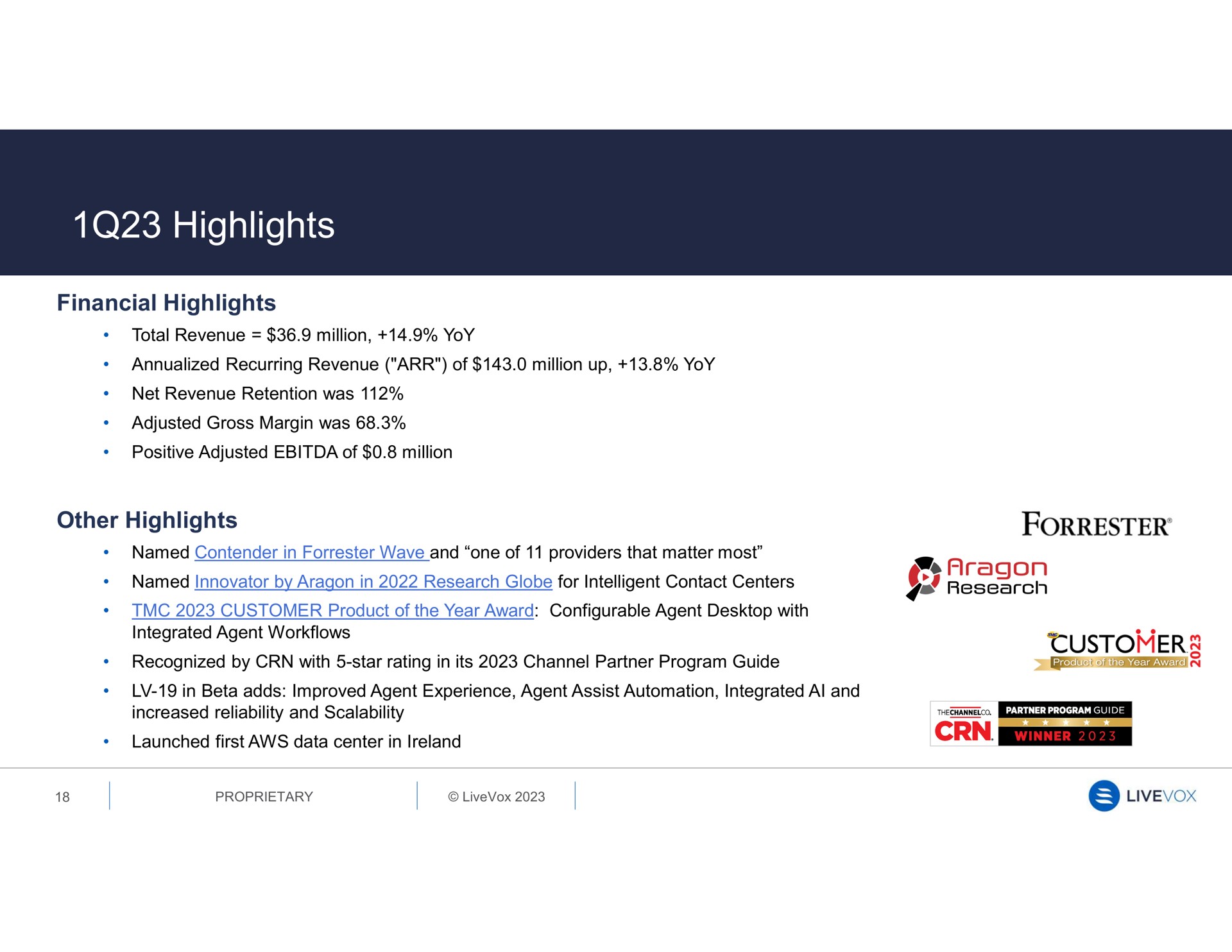 highlights financial highlights other highlights customers | LiveVox