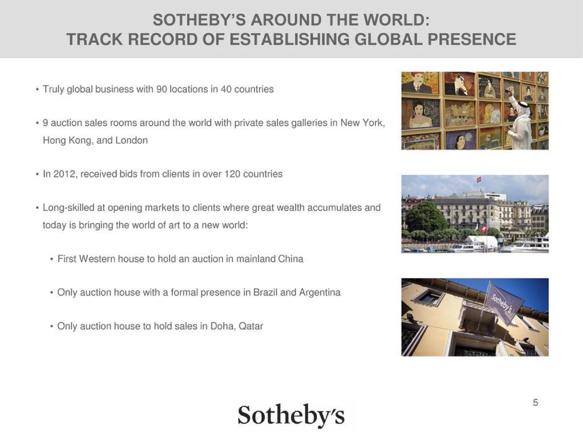 around the world track record of establishing global presence | Sotheby's