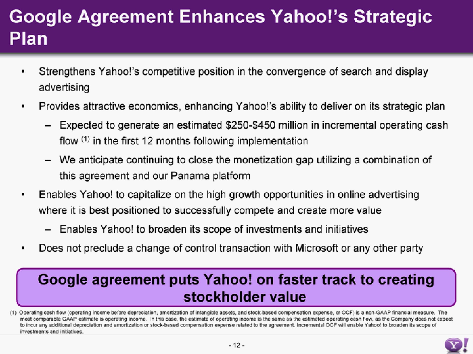 agreement enhances yahoo strategic | Yahoo
