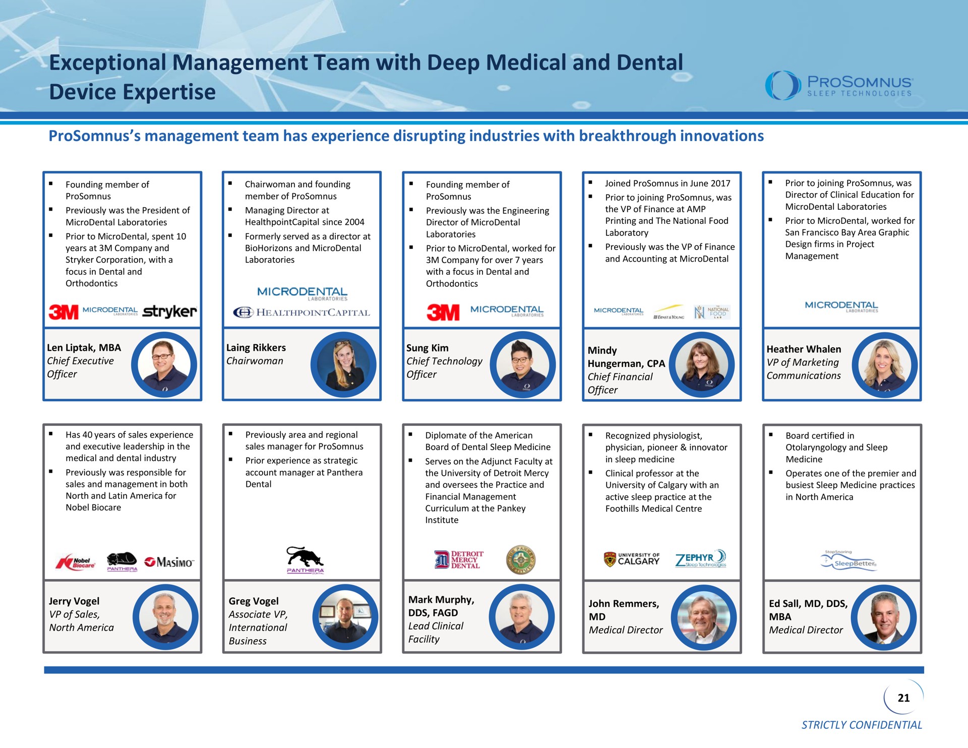 exceptional management team with deep medical and dental device zephyr | ProSomnus