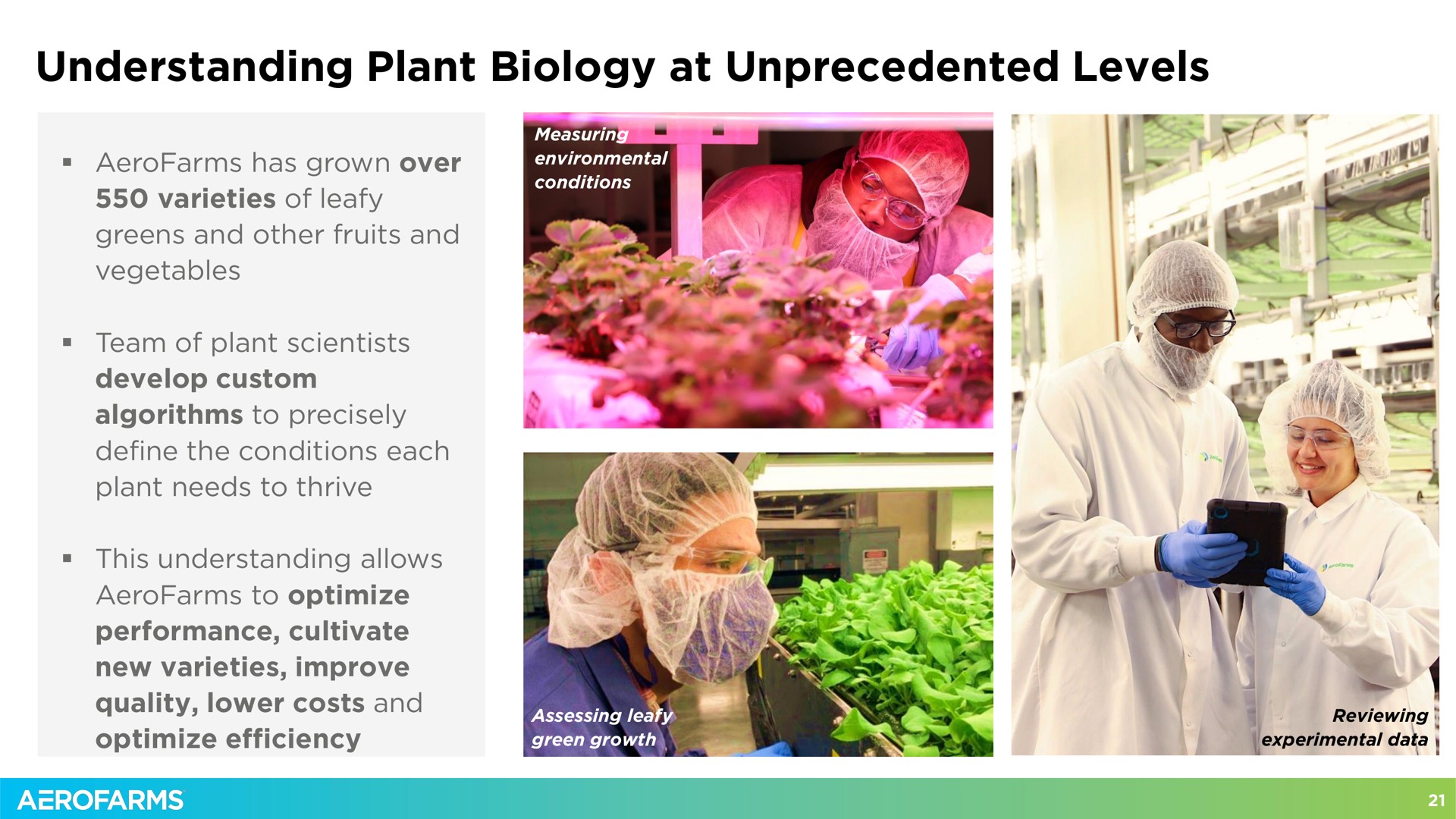 understanding plant biology at unprecedented levels | AeroFarms
