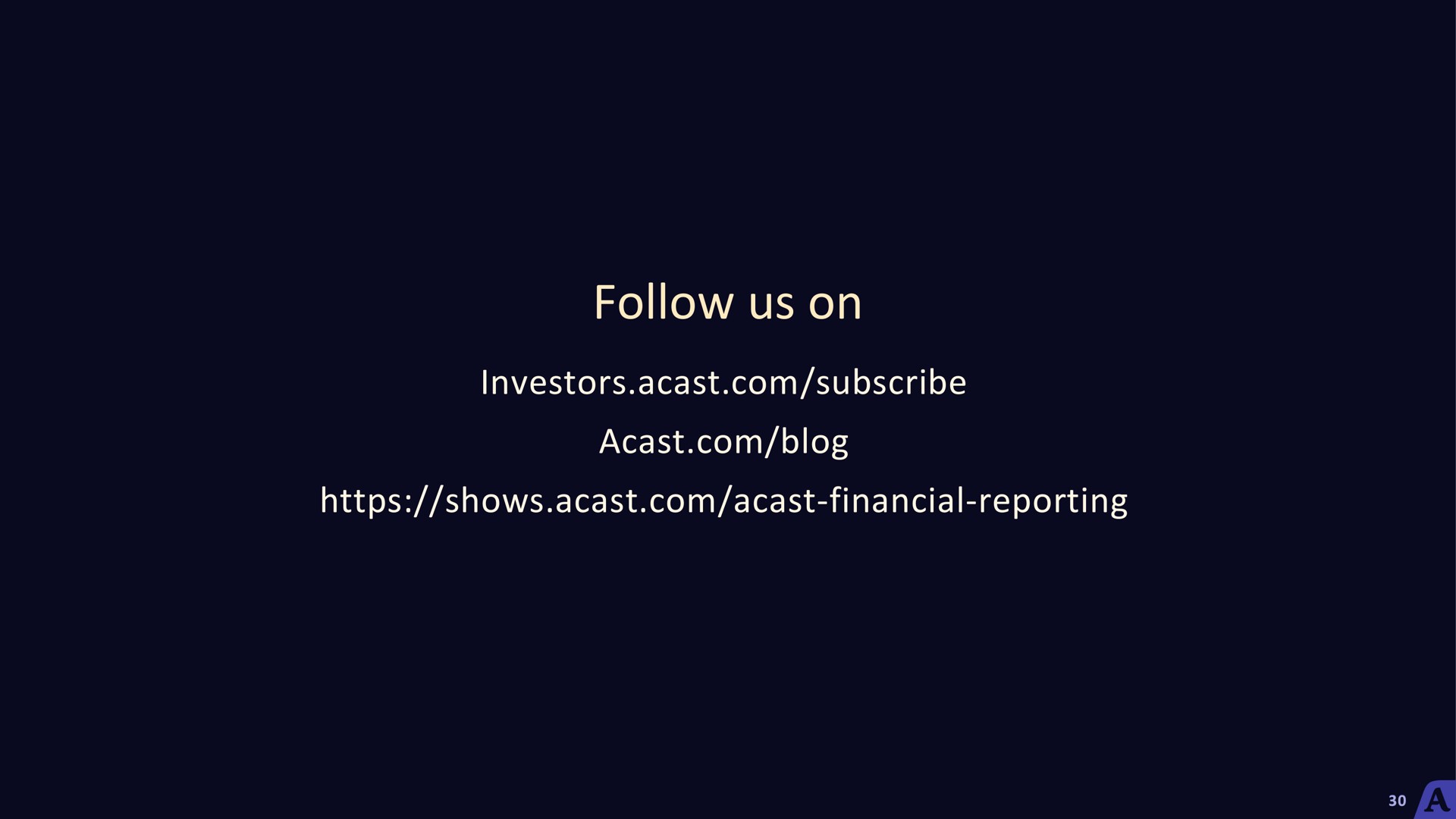 follow us on | Acast