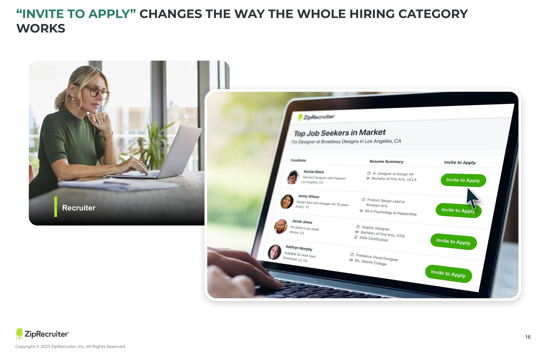 invite to apply changes the way the whole hiring category works | ZipRecruiter