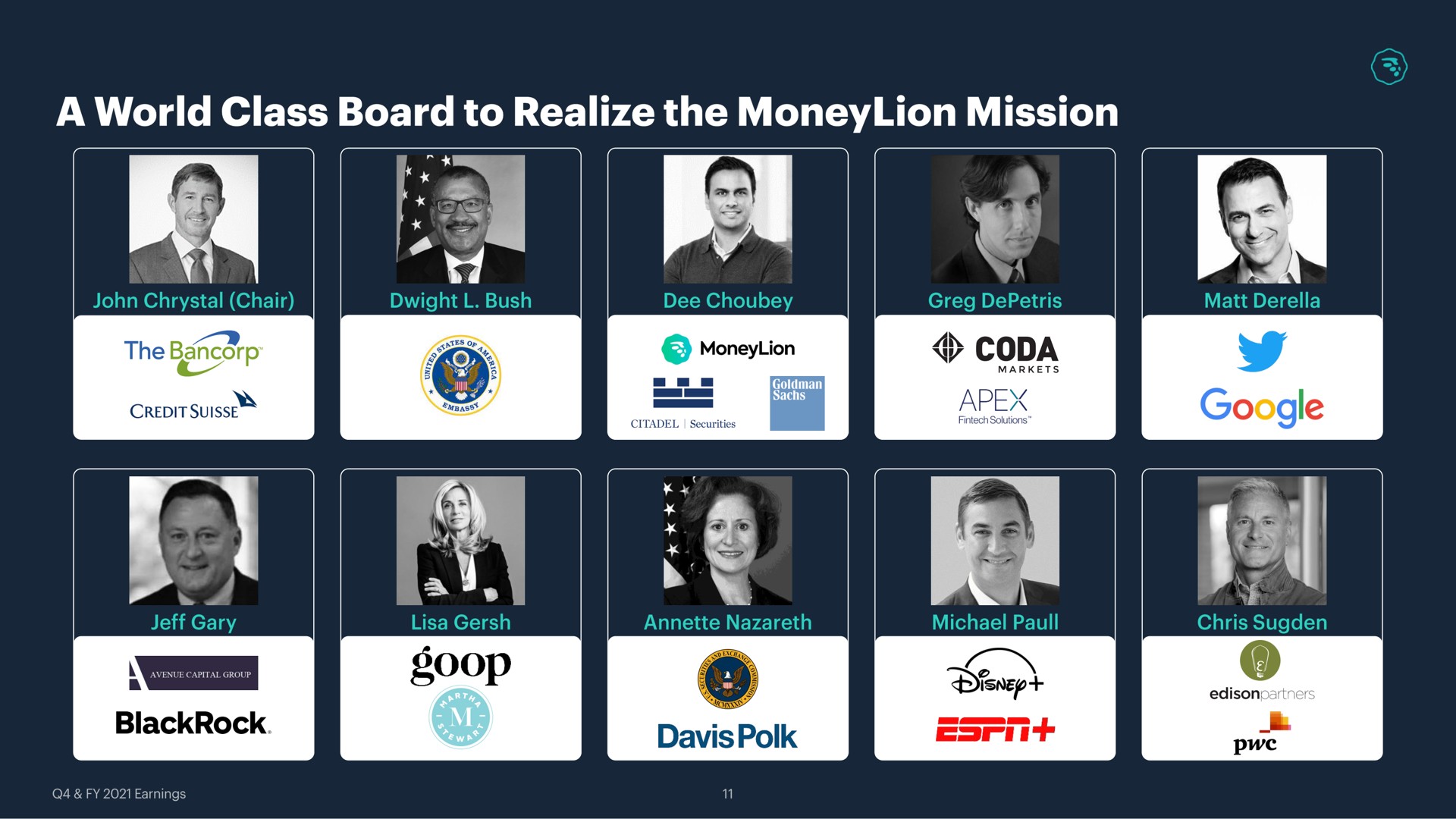 a world class board to realize the mission coda | MoneyLion