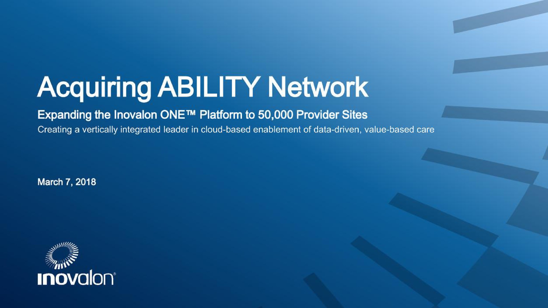 acquiring ability expanding the one platform to provider sites | Inovalon