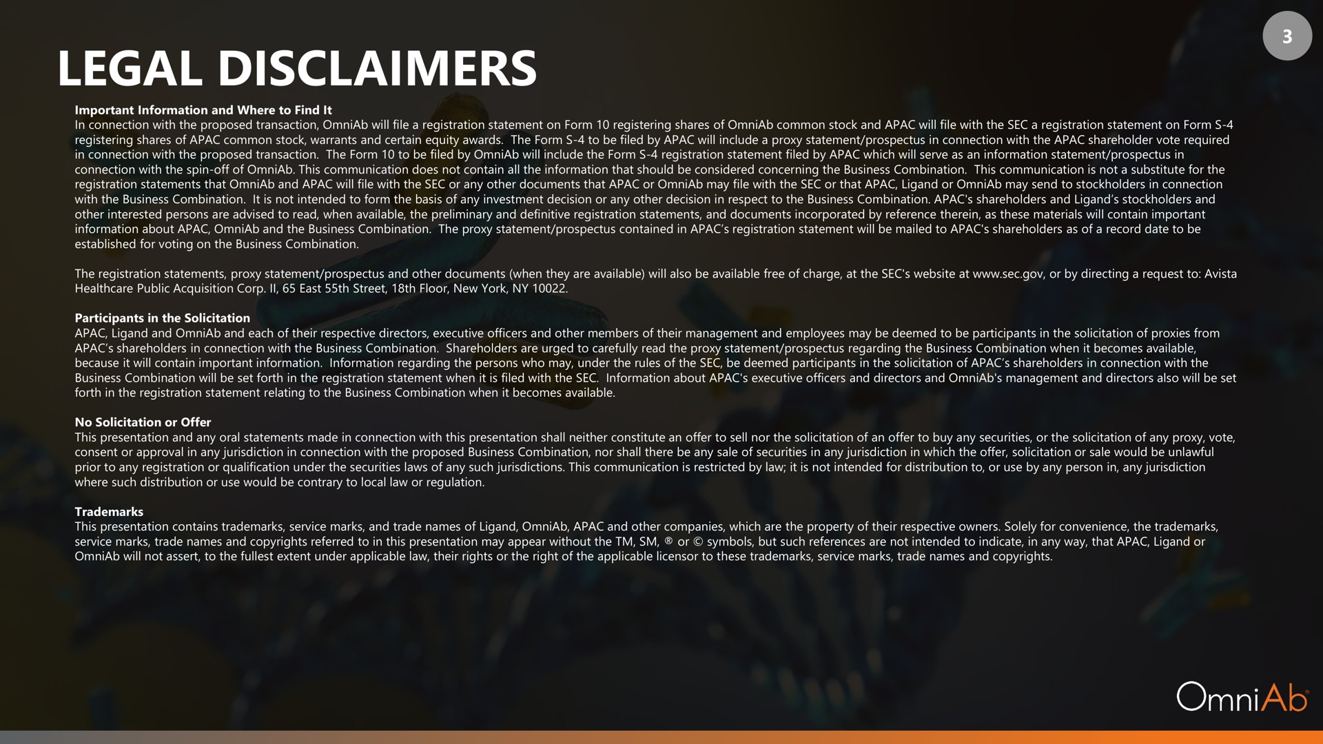 legal disclaimers | OmniAb