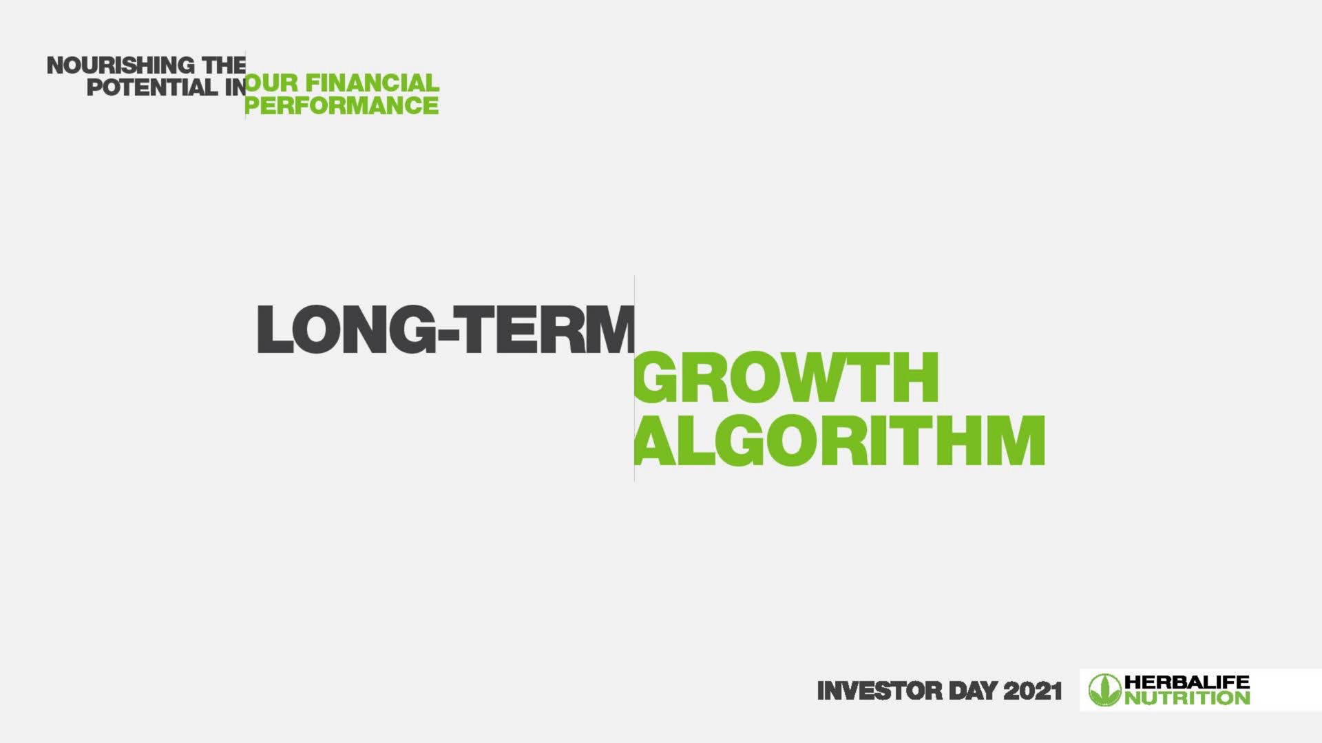 long term growth algorithm | Herbalife