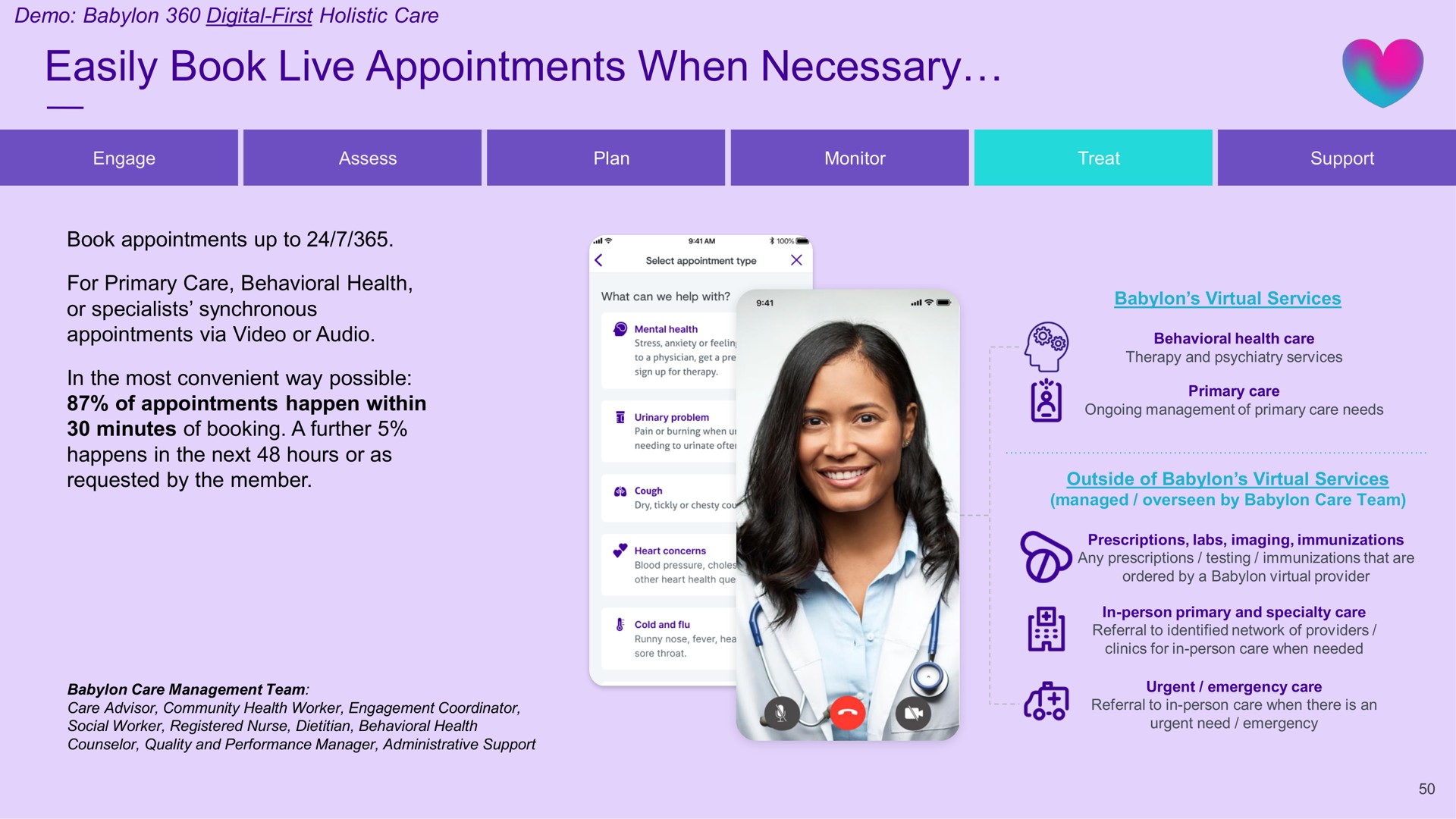 easily book live appointments when necessary | Babylon