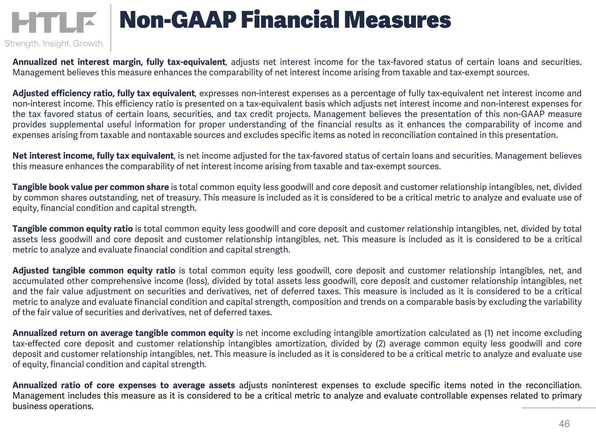 non financial measures | Heartland Financial USA