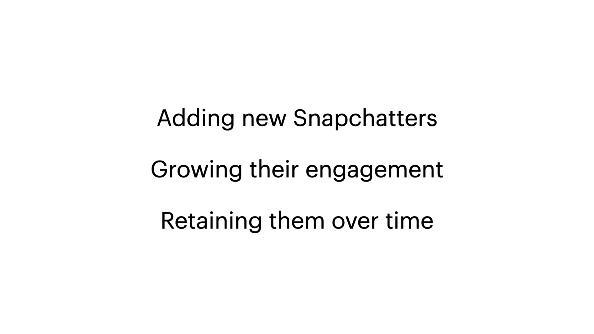 adding new growing their engagement retaining them over time | Snap Inc