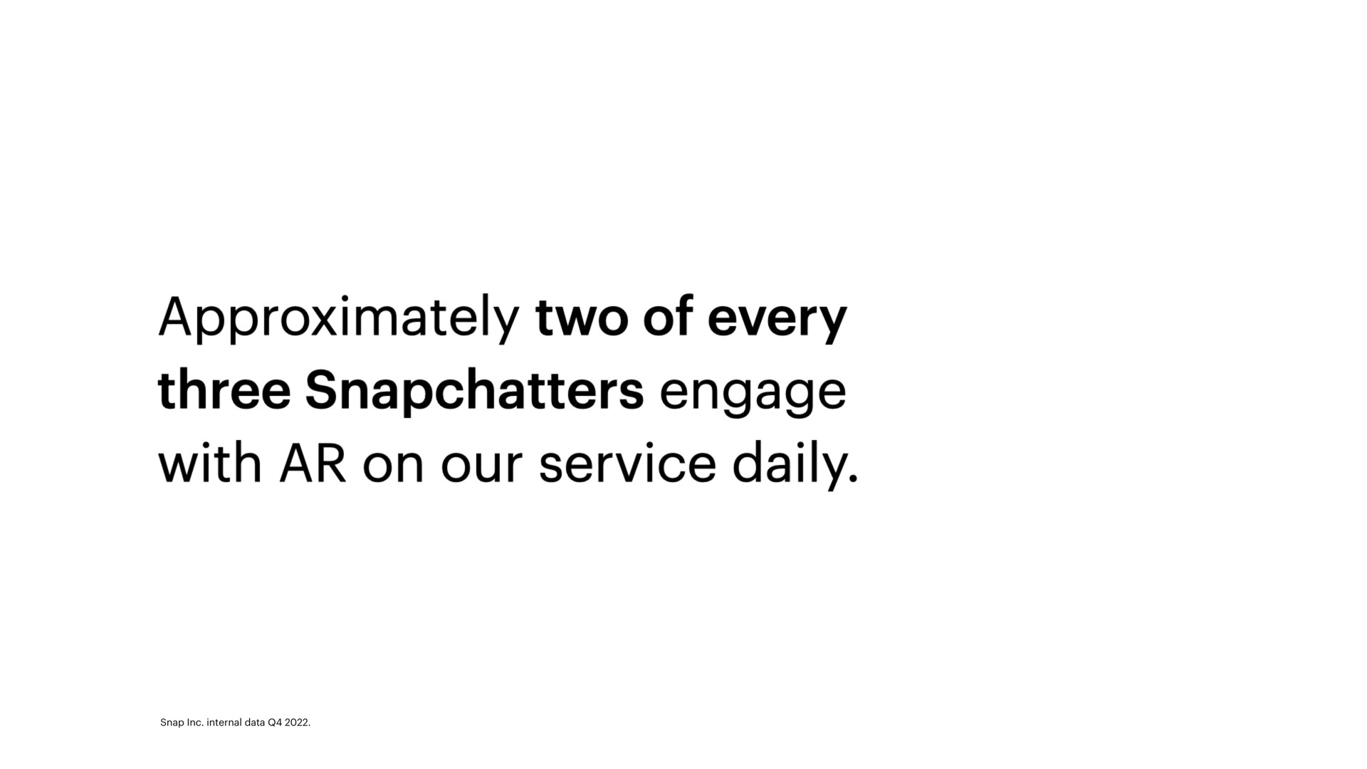 approximately two of every three engage with on our service daily | Snap Inc
