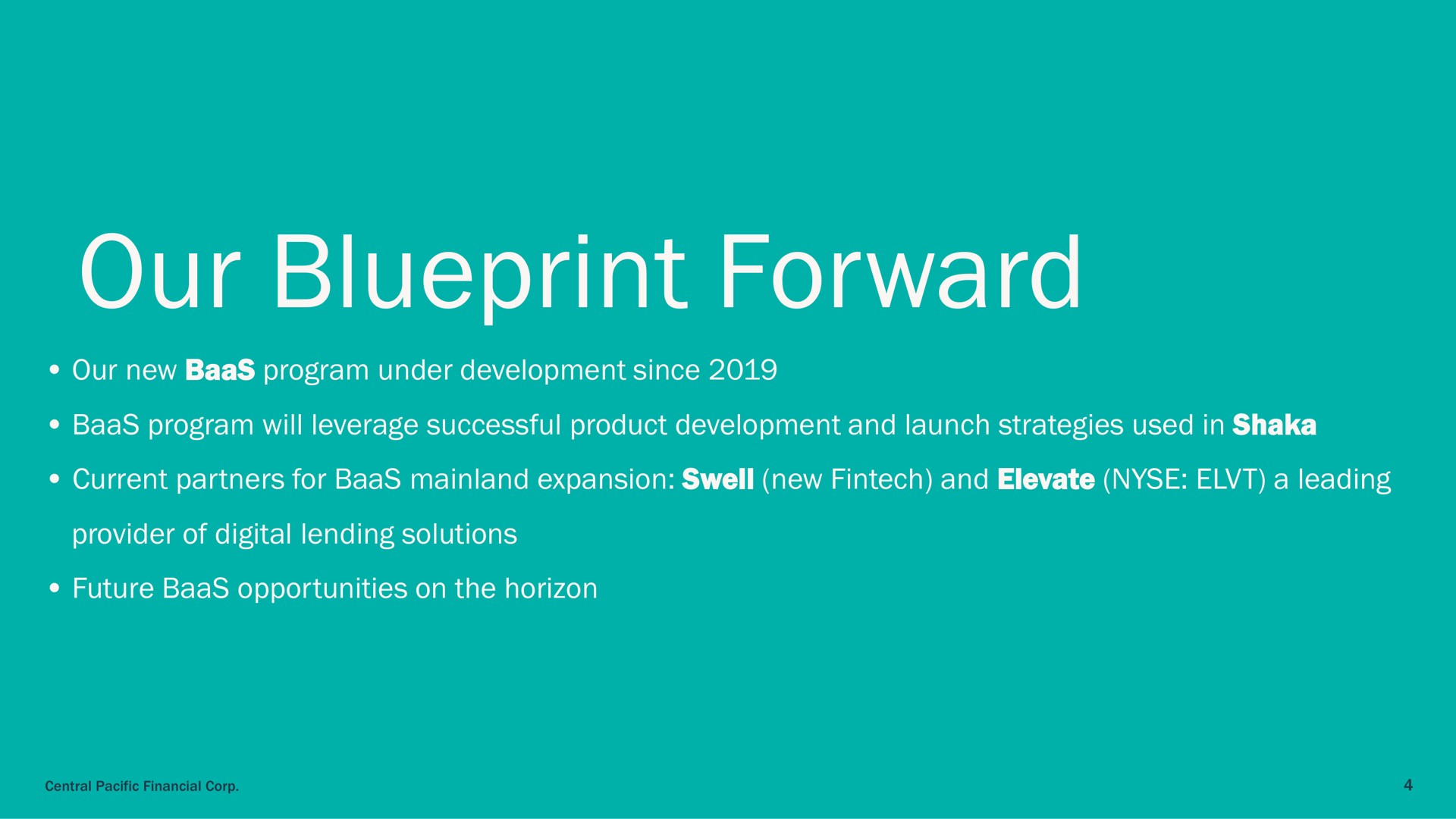 our blueprint forward | Central Pacific Financial