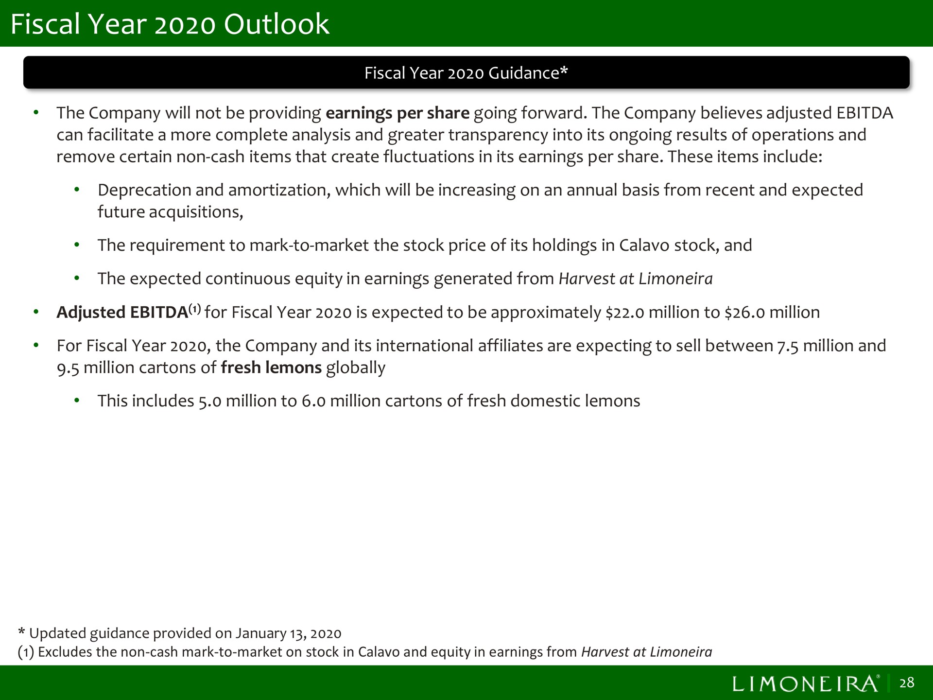 fiscal year outlook | Limoneira