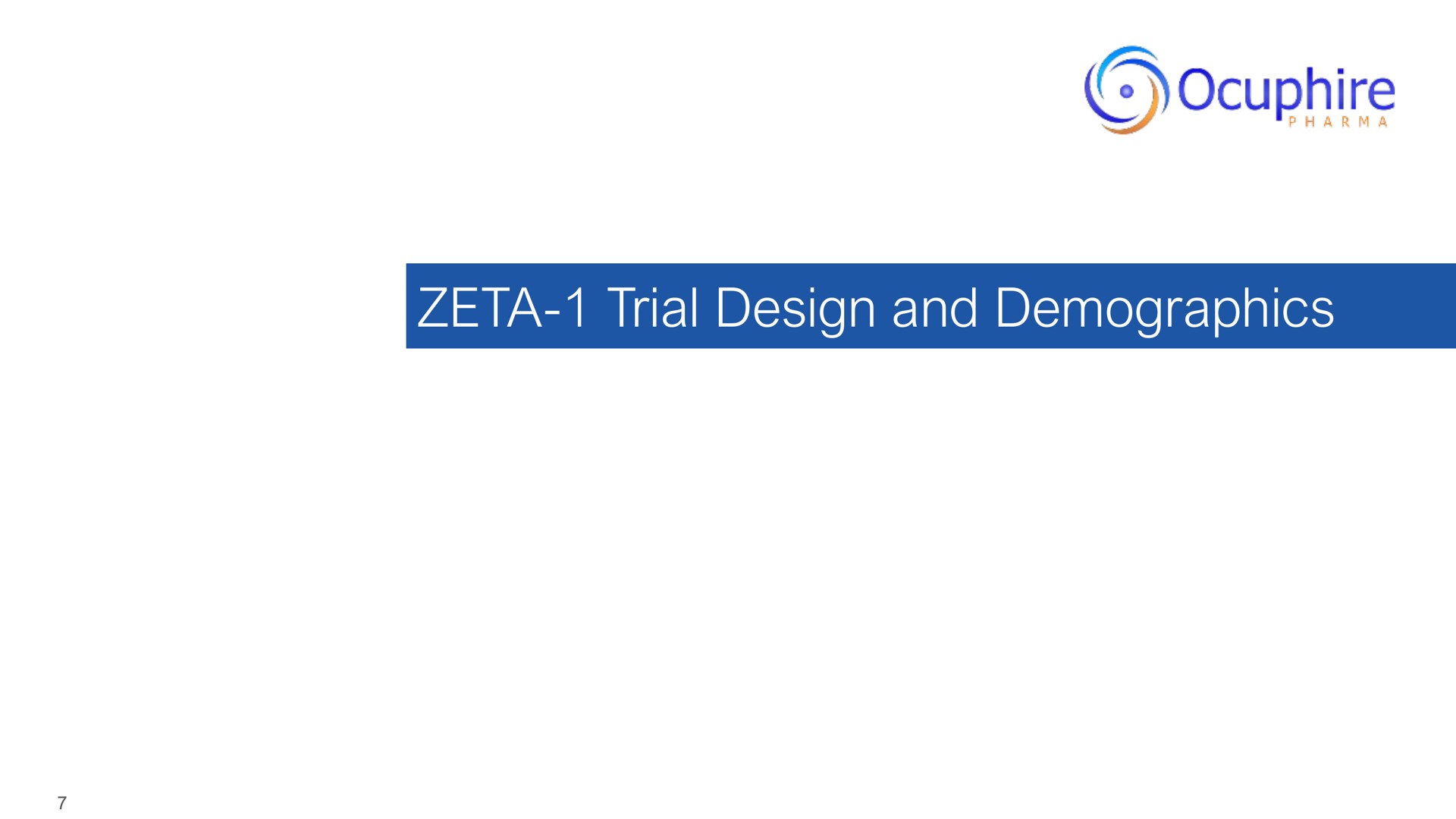zeta trial design and demographics | Ocuphire Pharma