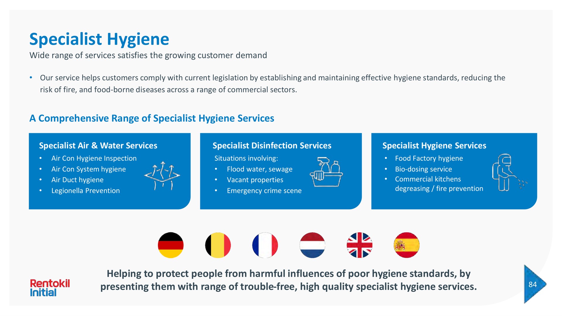 specialist hygiene a comprehensive range of specialist hygiene services helping to protect people from harmful influences of poor hygiene standards by presenting them with range of trouble free high quality specialist hygiene services | Rentokil Initial
