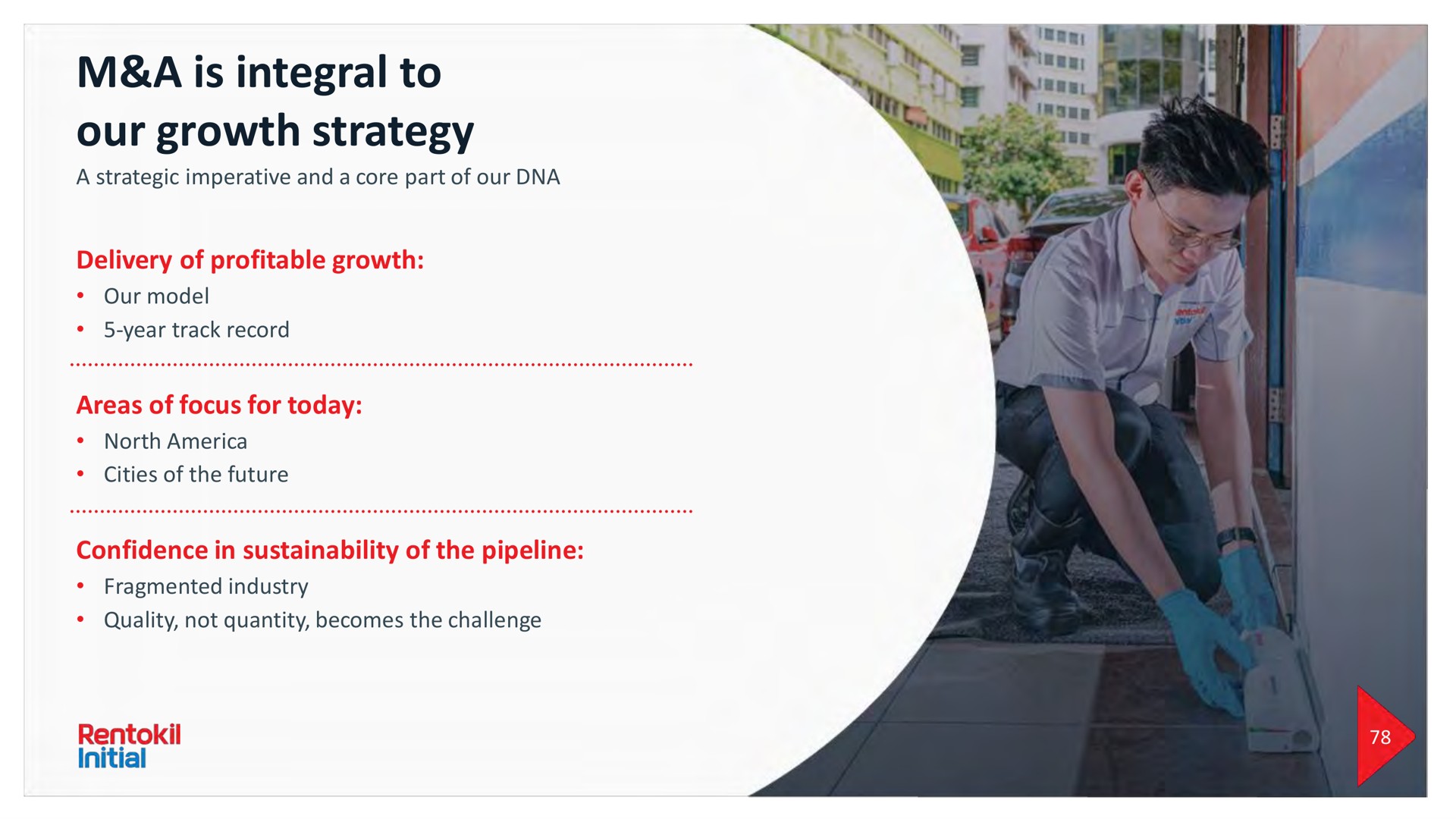 a is integral to our growth strategy delivery of profitable growth areas of focus for today confidence in of the pipeline | Rentokil Initial