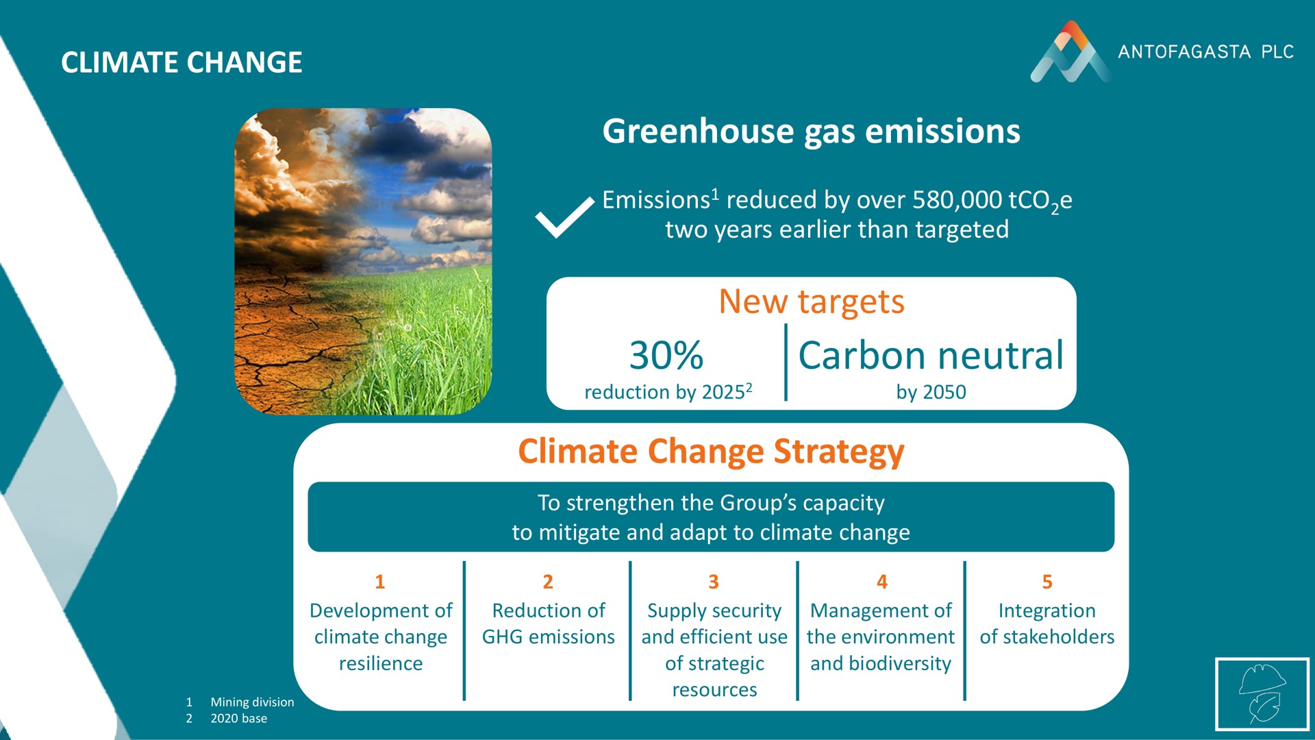 climate change greenhouse gas emissions new targets carbon neutral climate change strategy | Antofagasta