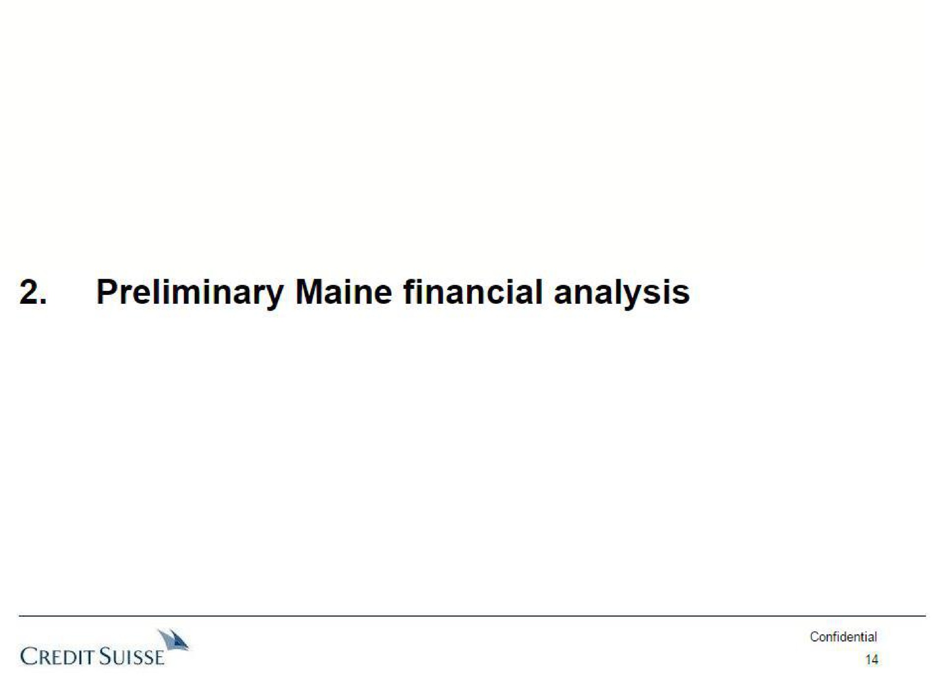 preliminary financial analysis credit | Credit Suisse