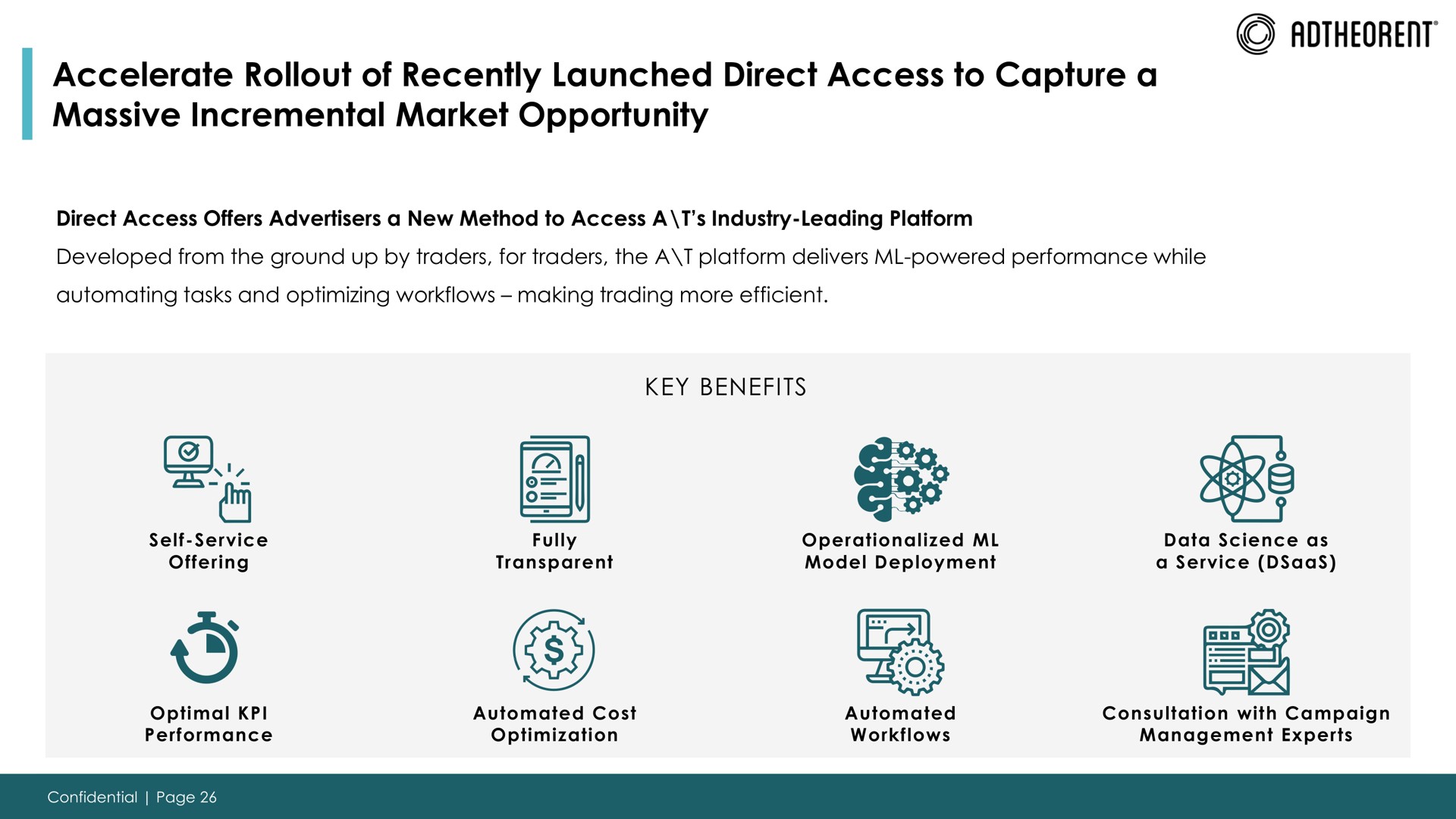 accelerate of recently launched direct access to capture a massive incremental market opportunity | Adtheorent