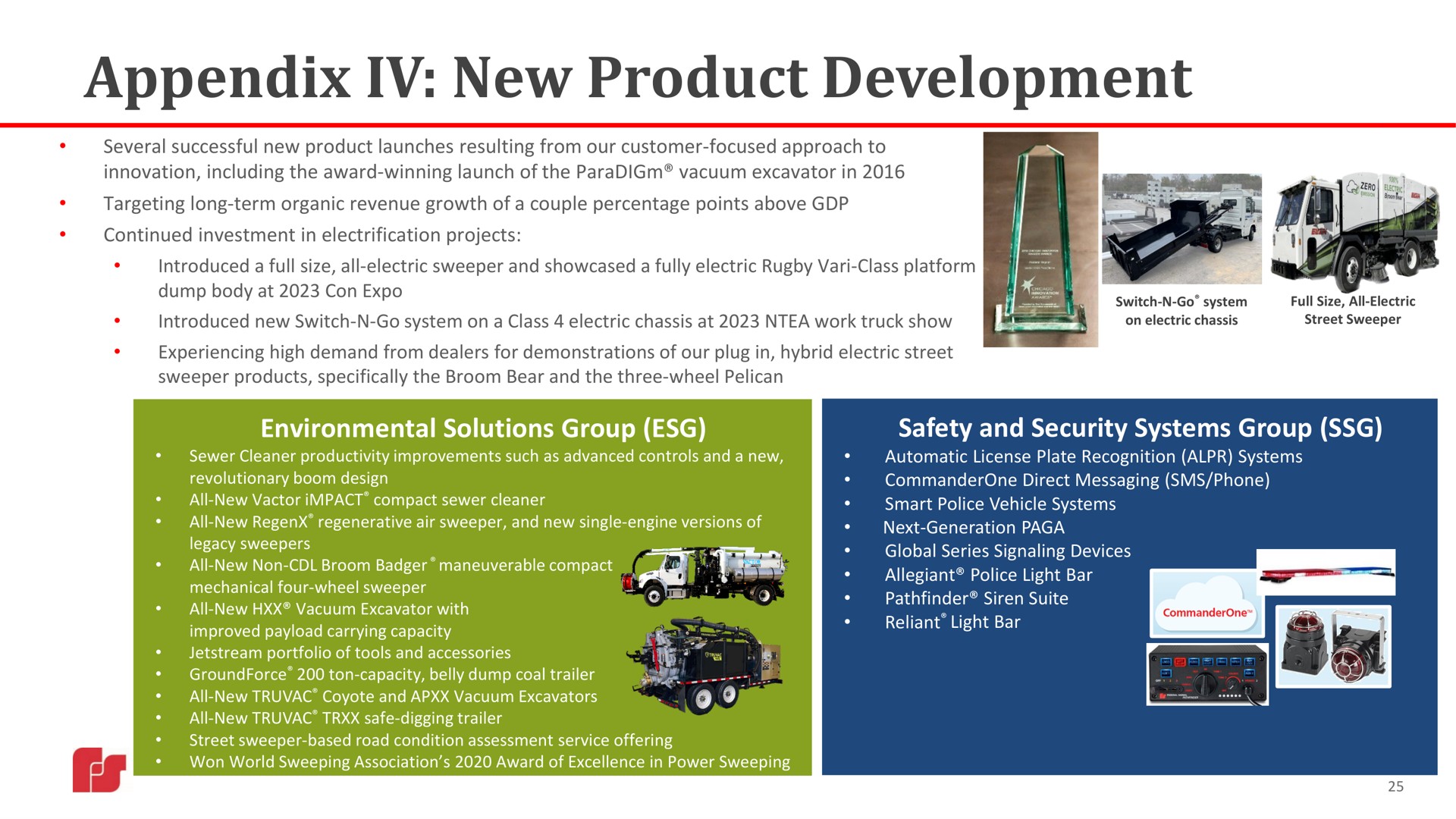 appendix new product development | Federal Signal