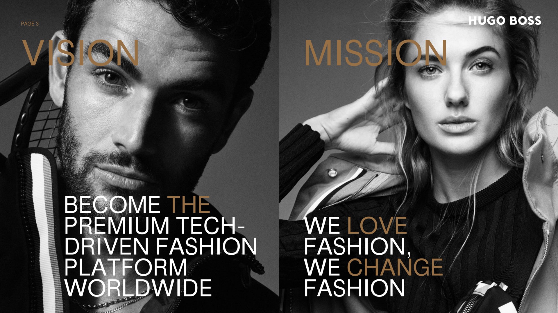 vision mission become the premium tech driven fashion platform we love fashion we change fashion an | Hugo Boss