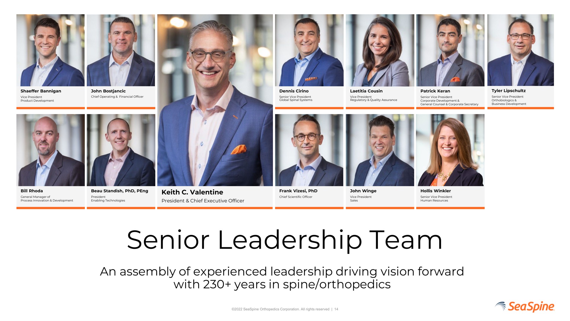 senior leadership team | SeaSpine