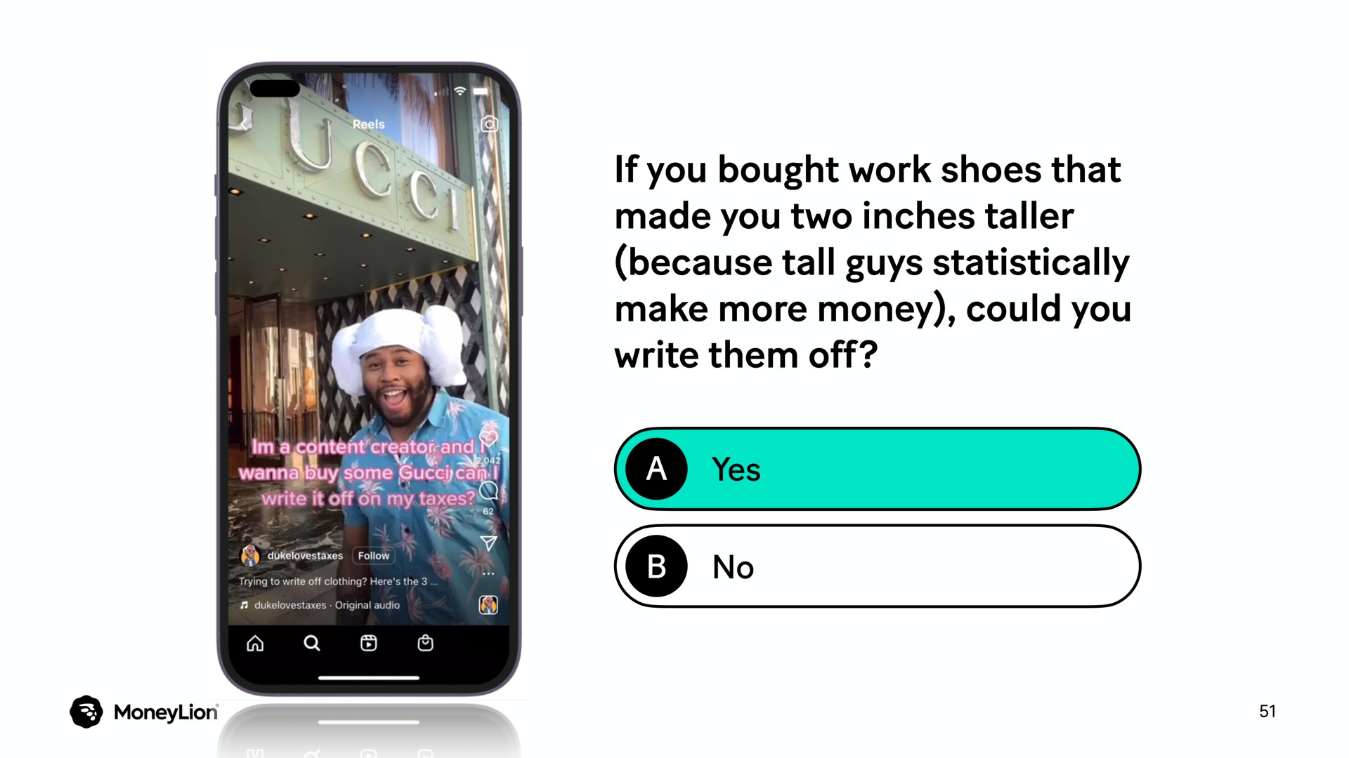 if you bought work shoes that made you two inches taller because tall guys statistically make more money could you write them off | MoneyLion