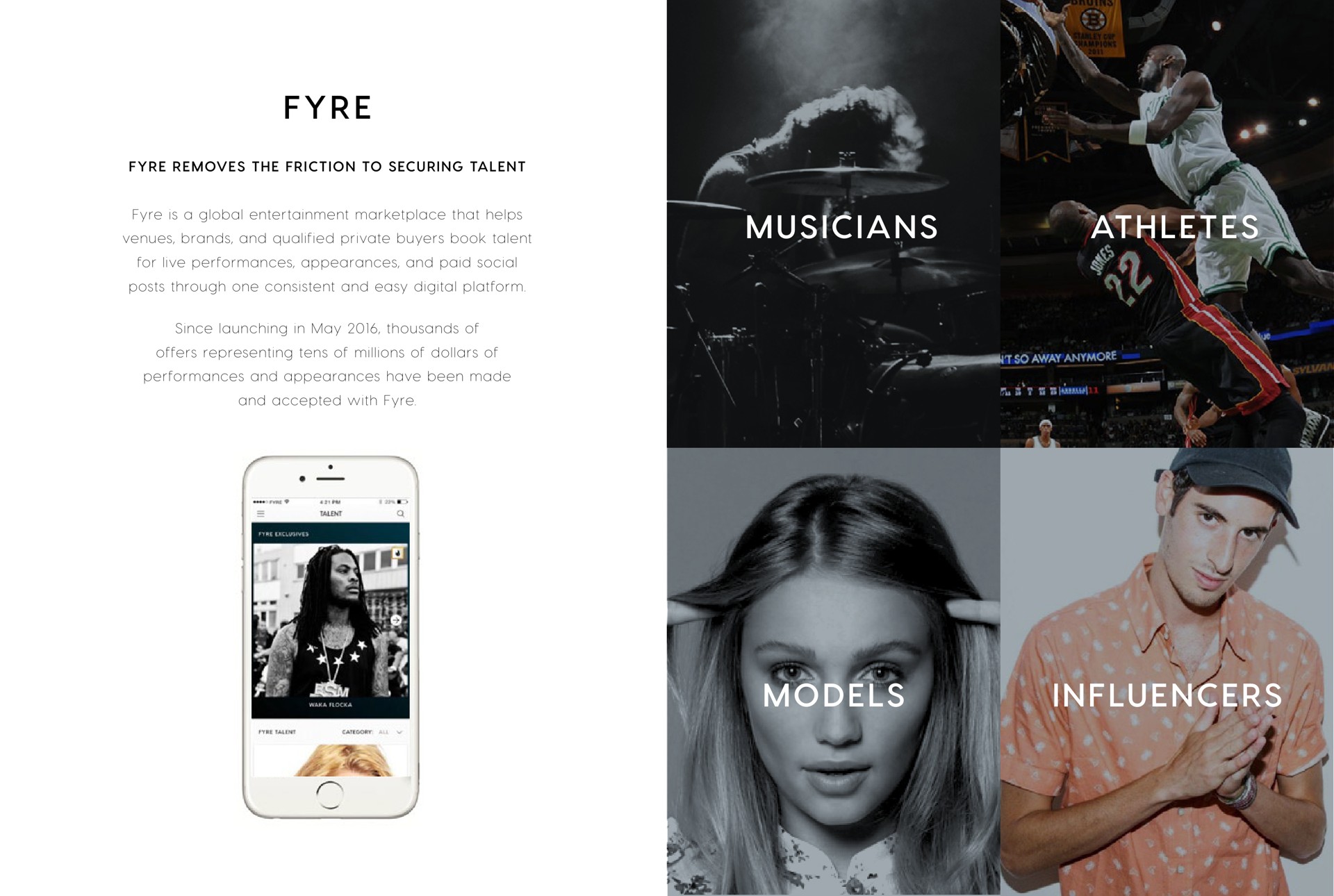 musicians athletes models | Fyre