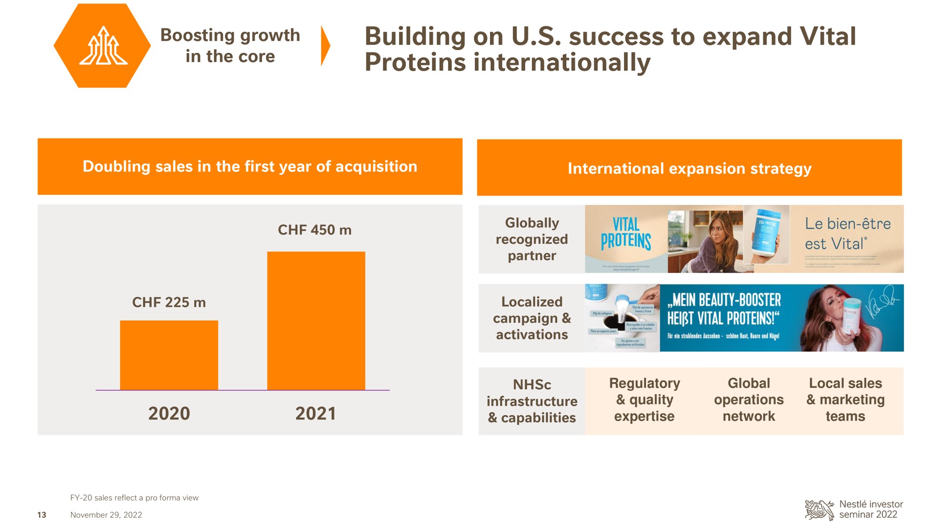 building on success to expand vital proteins internationally boosting growth | Nestle