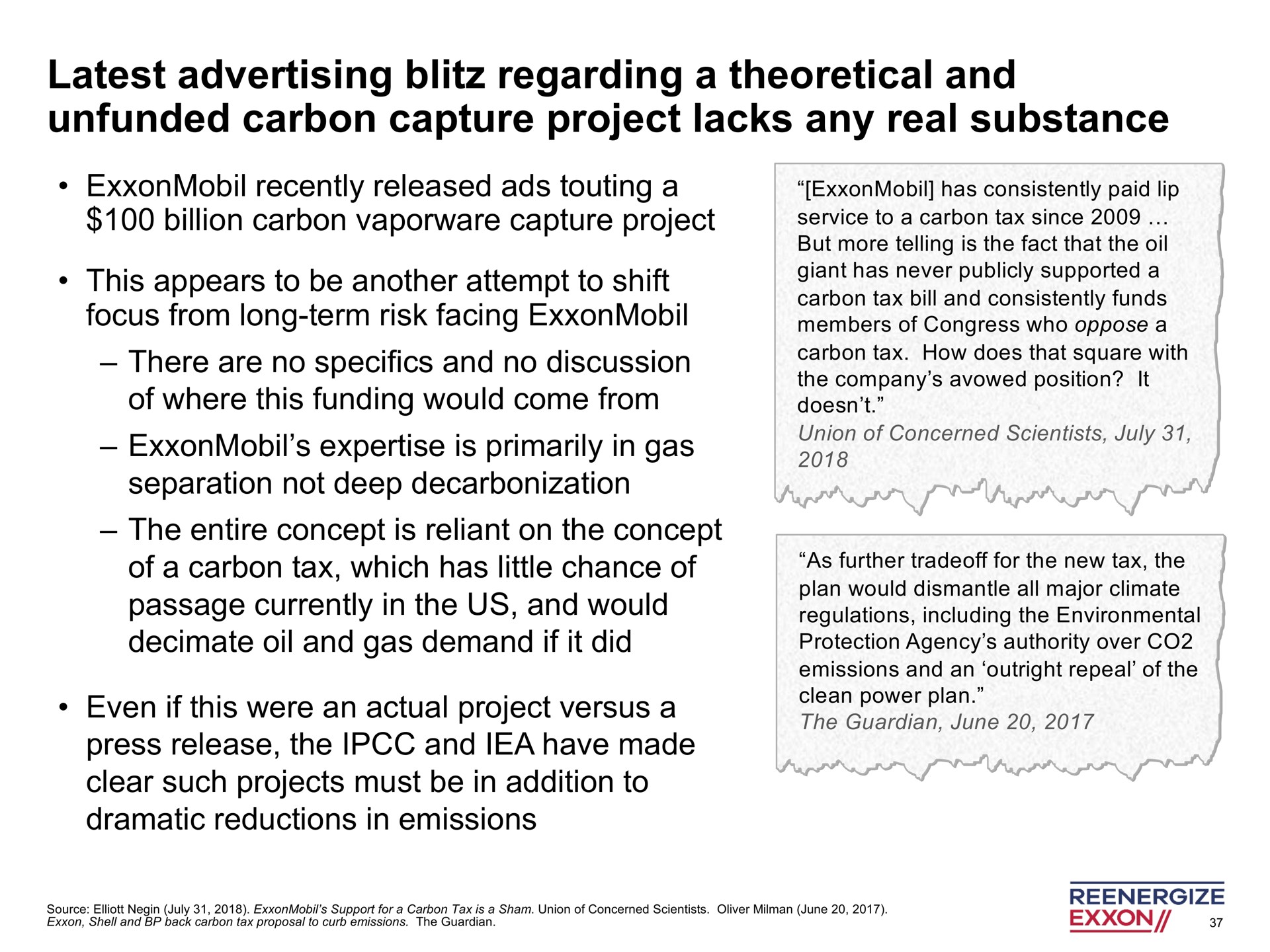 latest advertising blitz regarding a theoretical and unfunded carbon capture project lacks any real substance | Engine No. 1