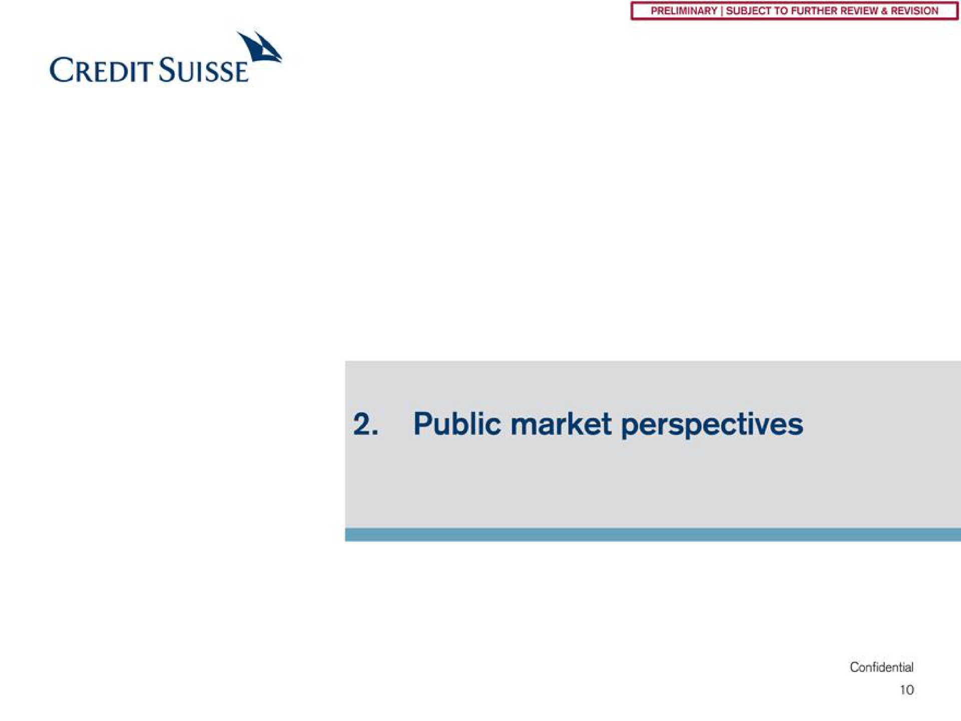 credit public market perspectives | Credit Suisse