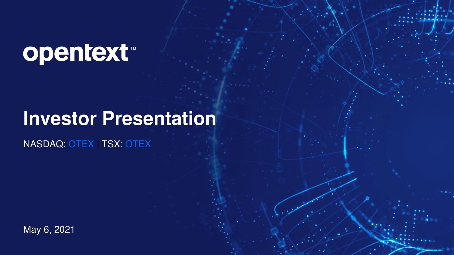 investor presentation his may | OpenText
