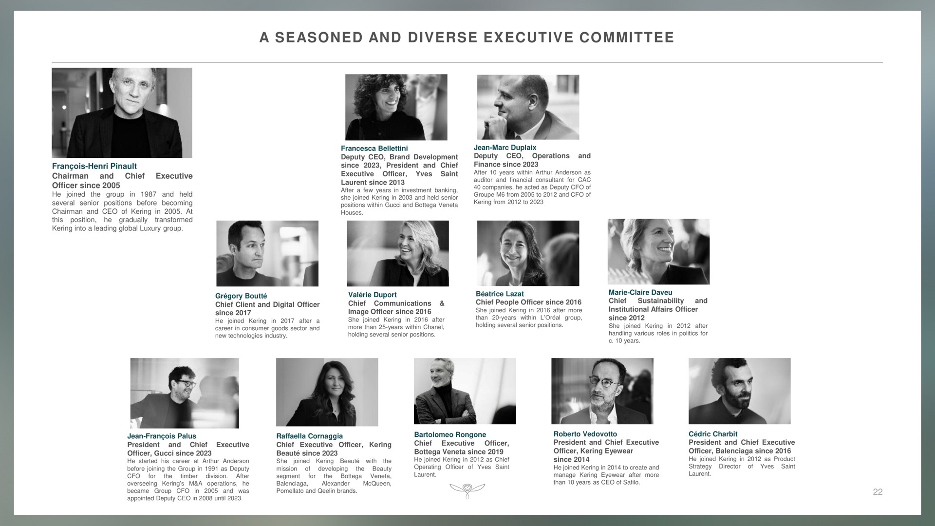 a seasoned and diverse executive committee | Kering