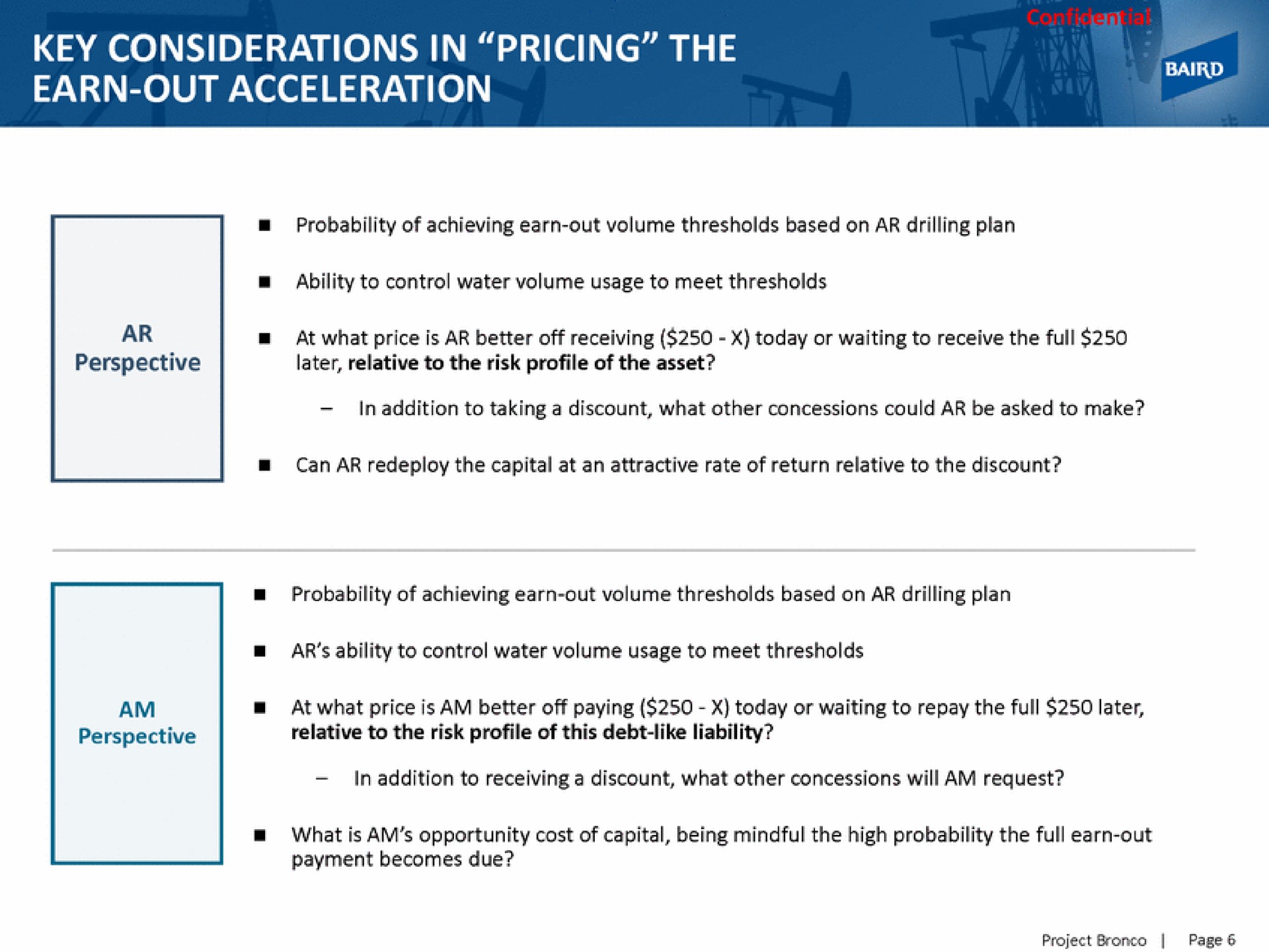key considerations in pricing the earn out acceleration | Baird