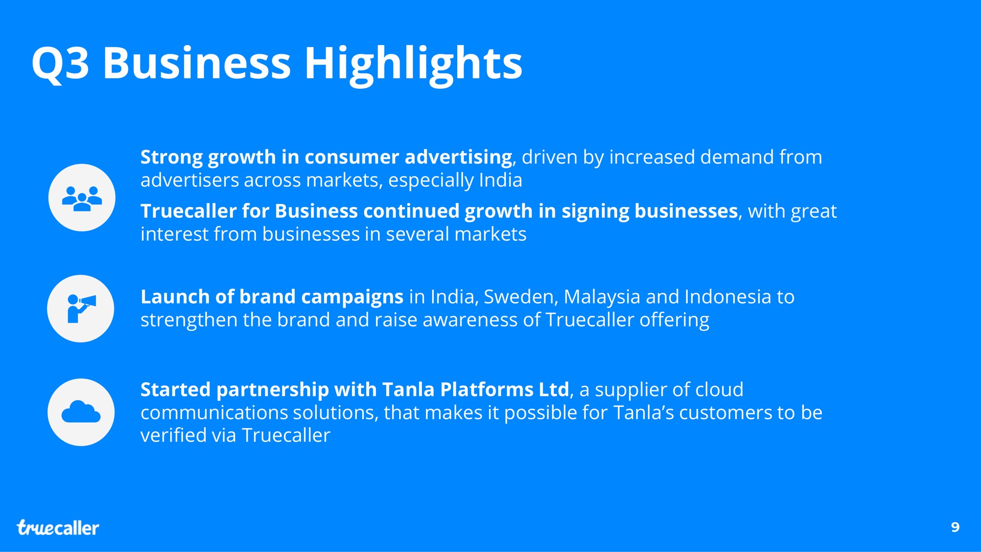 business highlights | Truecaller