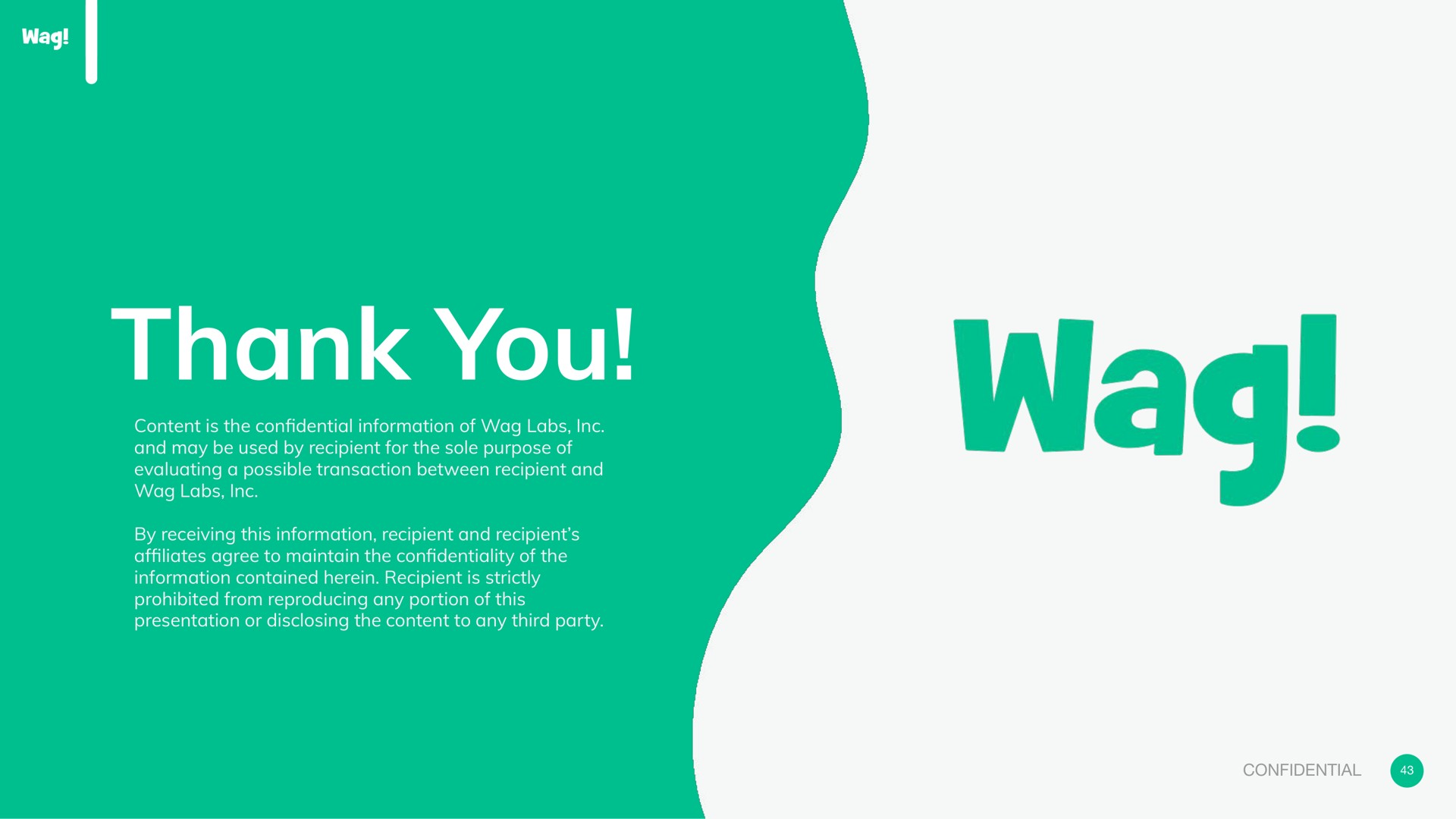 thank you i | Wag Labs