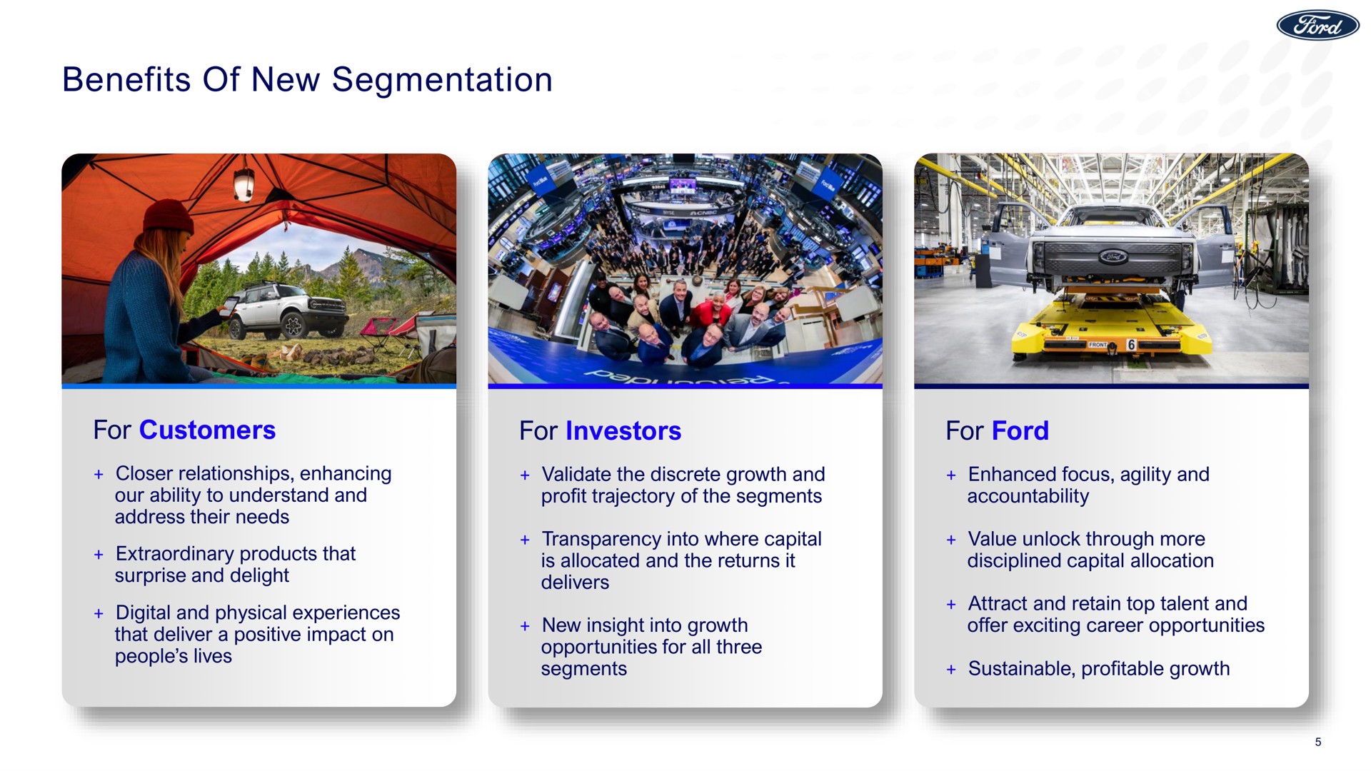 benefits of new segmentation for customers for investors for ford | Ford Credit