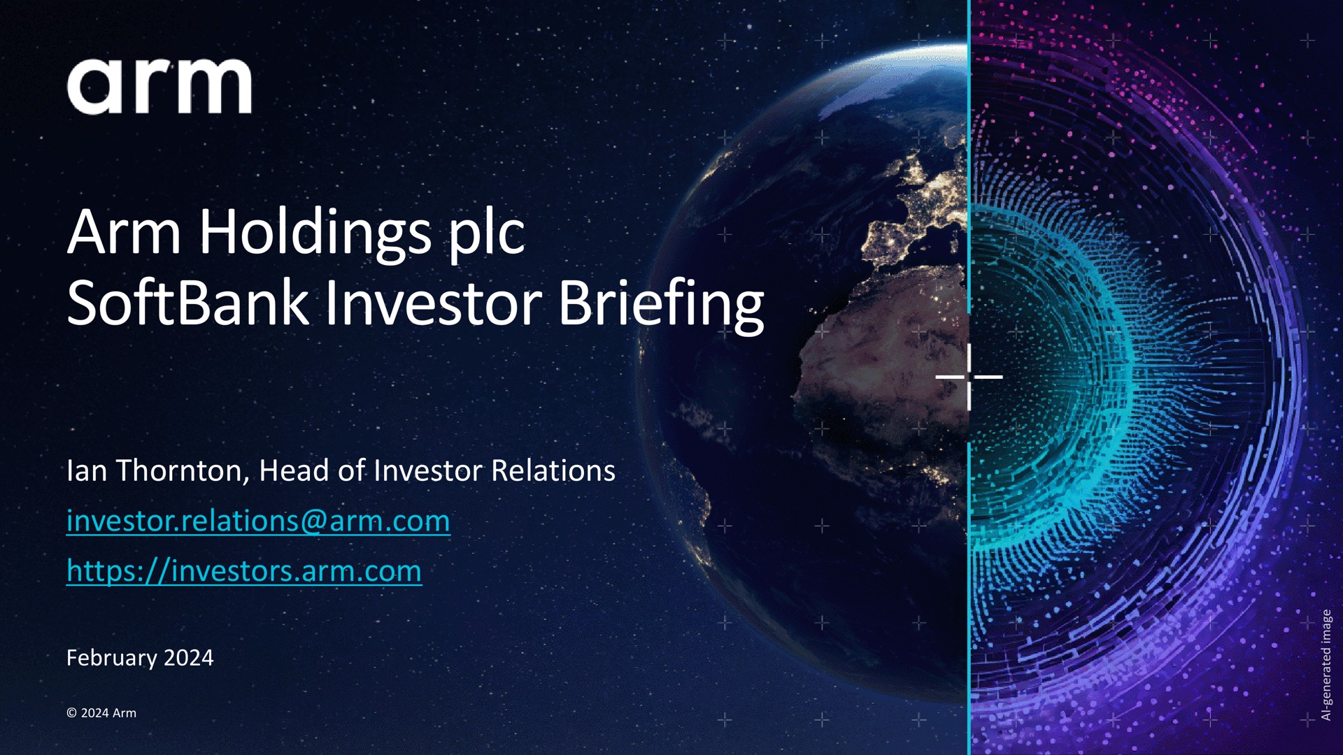 arm holdings investor briefing head of investor relations investor relations arm lan | SoftBank