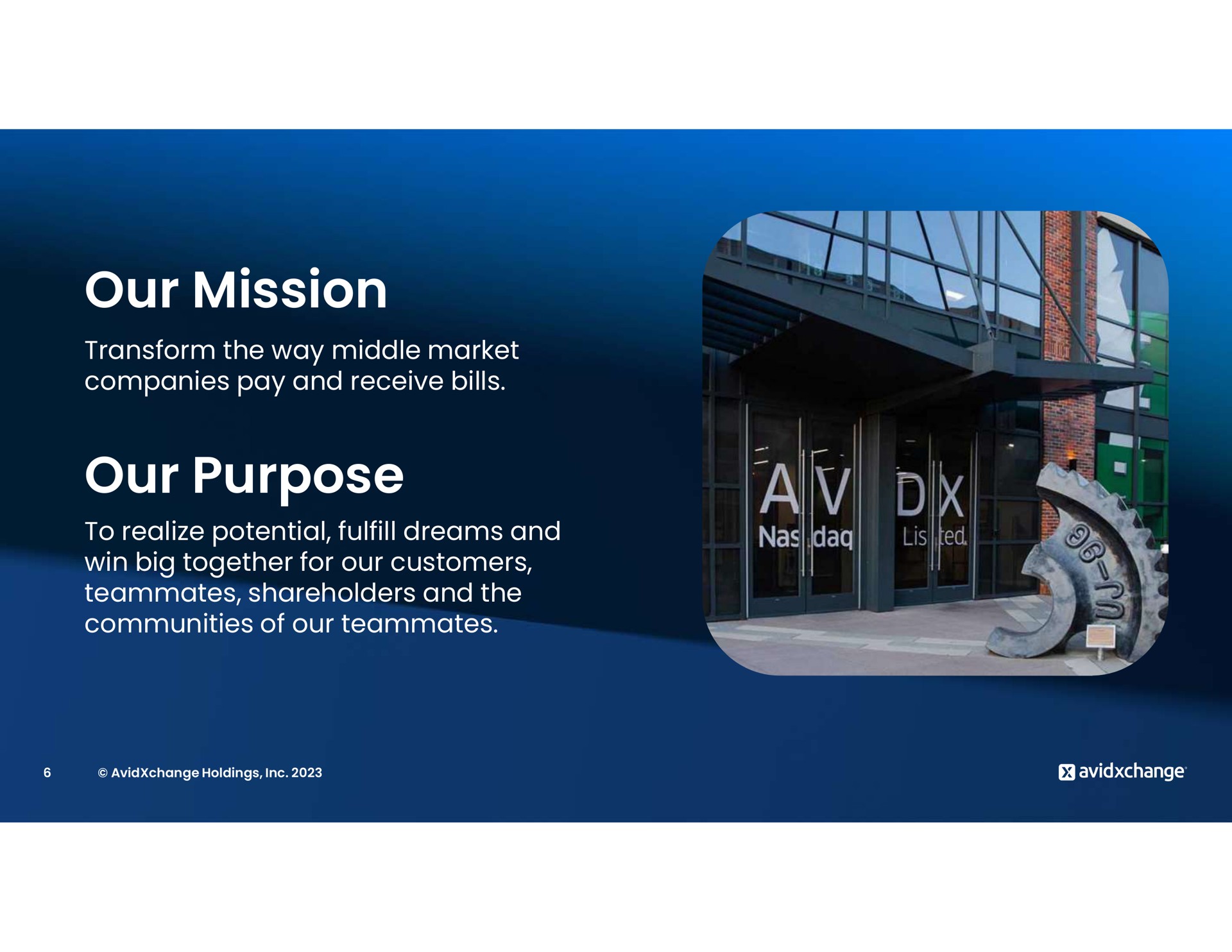 our mission our purpose | AvidXchange
