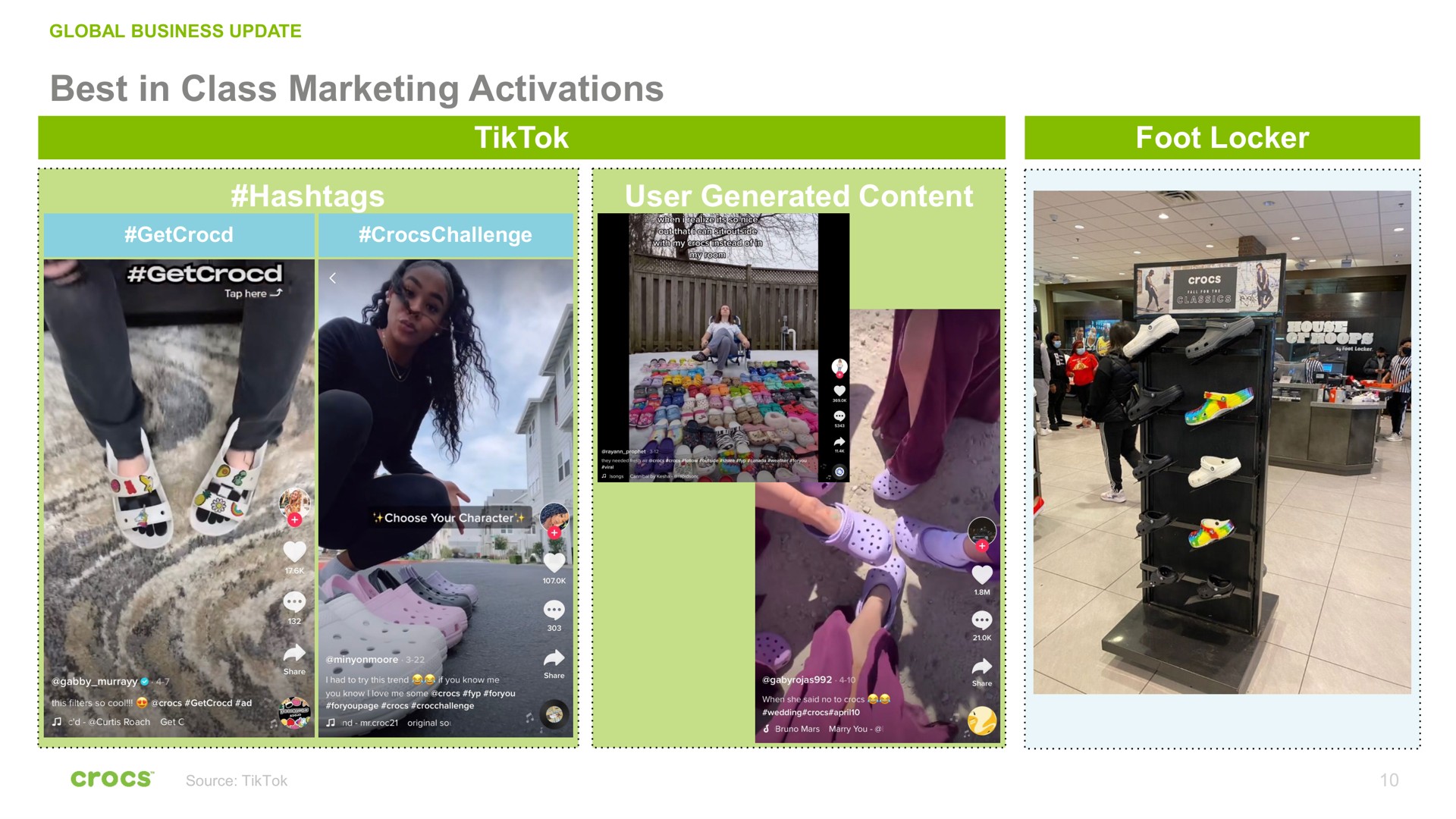 best in class marketing activations foot locker user generated content | Crocs