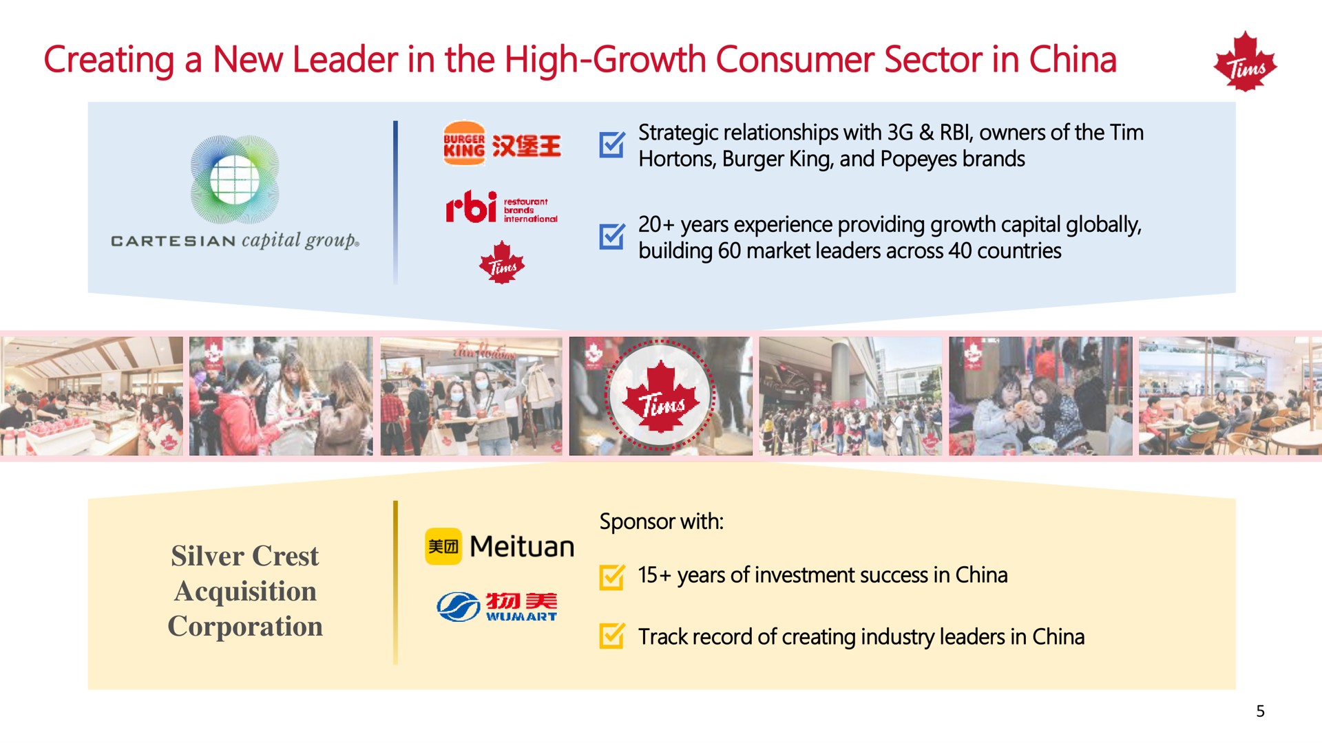 creating a new leader in the high growth consumer sector in china | Tim Hortons China