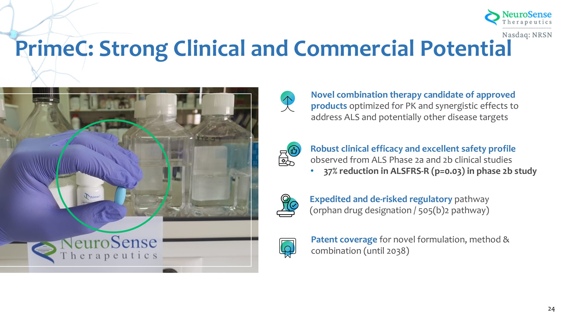 strong clinical and commercial potential | NeuroSense Therapeutics