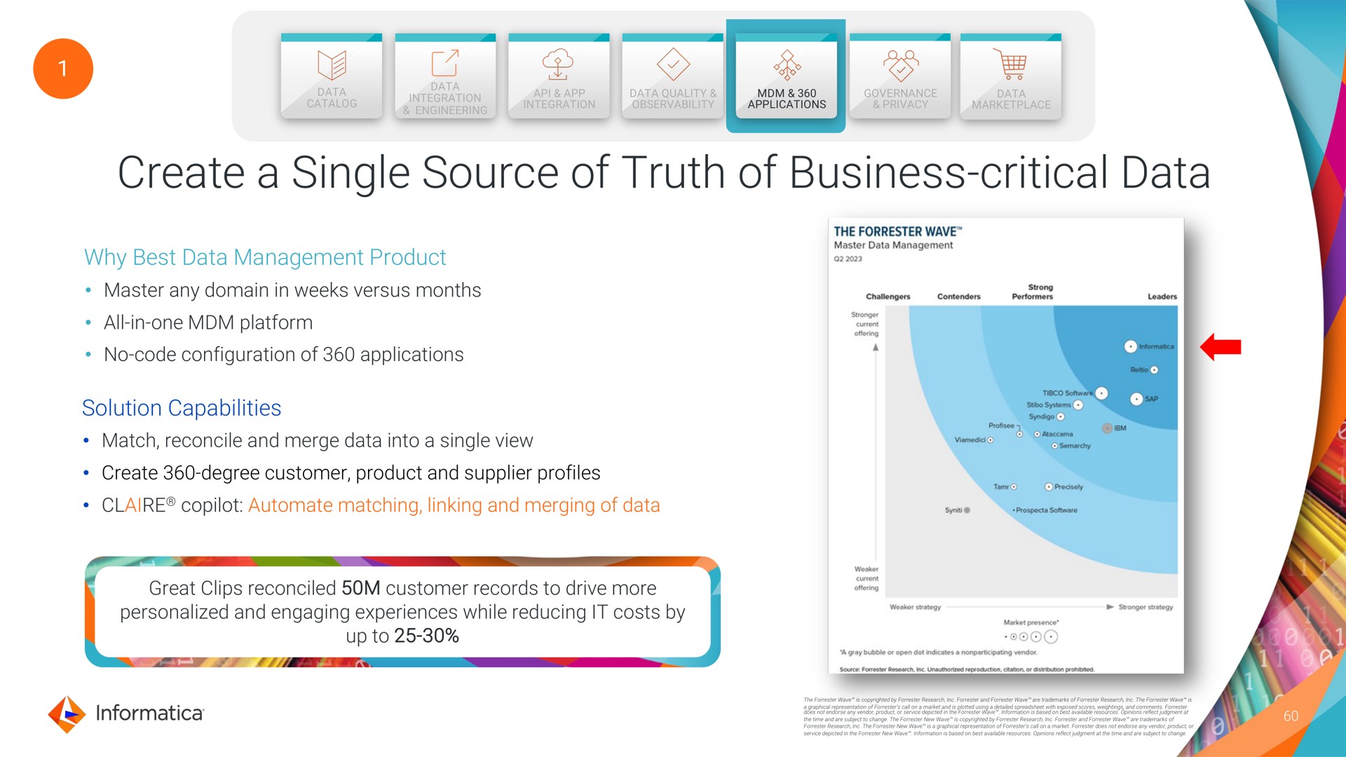 create a single source of truth of business critical data | Informatica