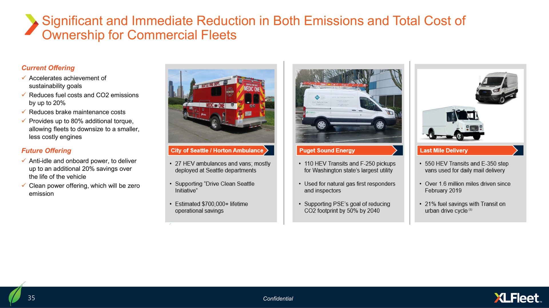 significant and immediate reduction in both emissions and total cost of ownership for commercial fleets | XL Fleet