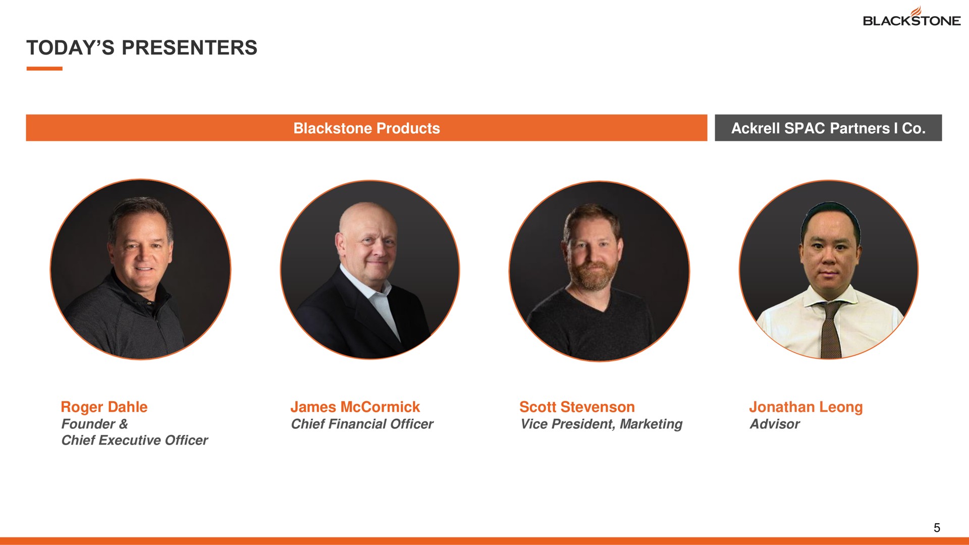 today presenters | Blackstone Products