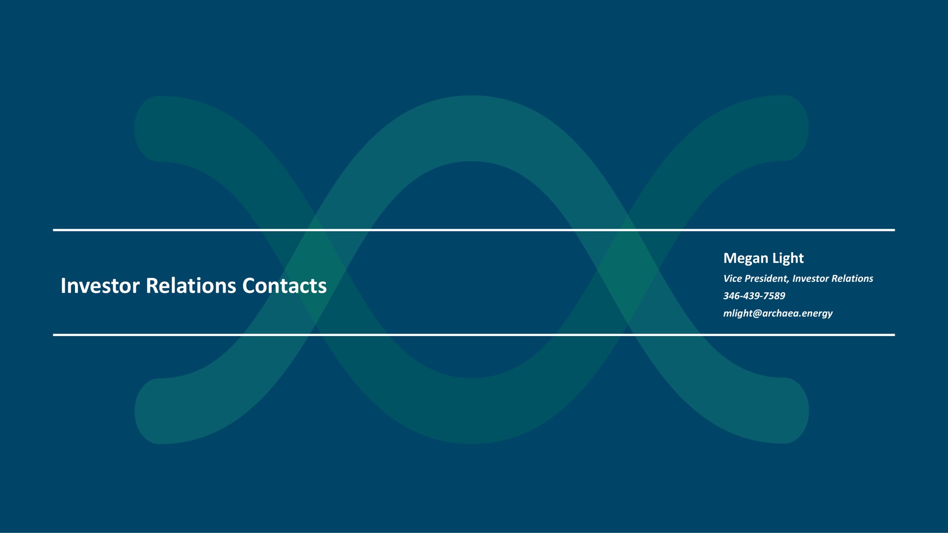 investor relations contacts | Archaea Energy