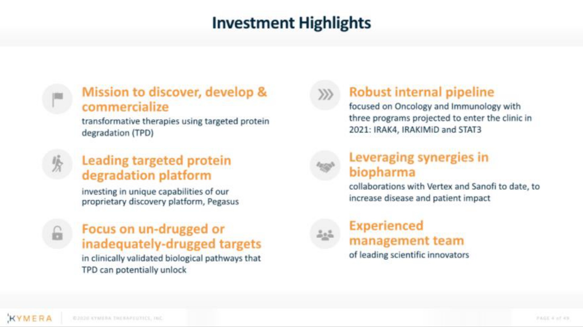 investment highlights | Kymera