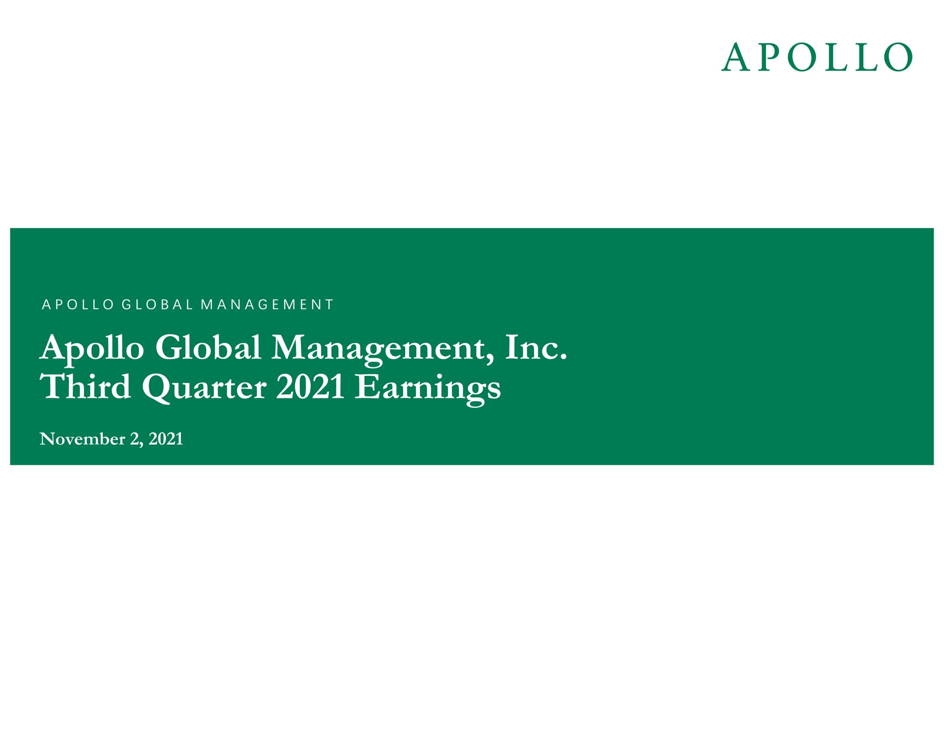 global management third quarter earnings | Apollo Global Management